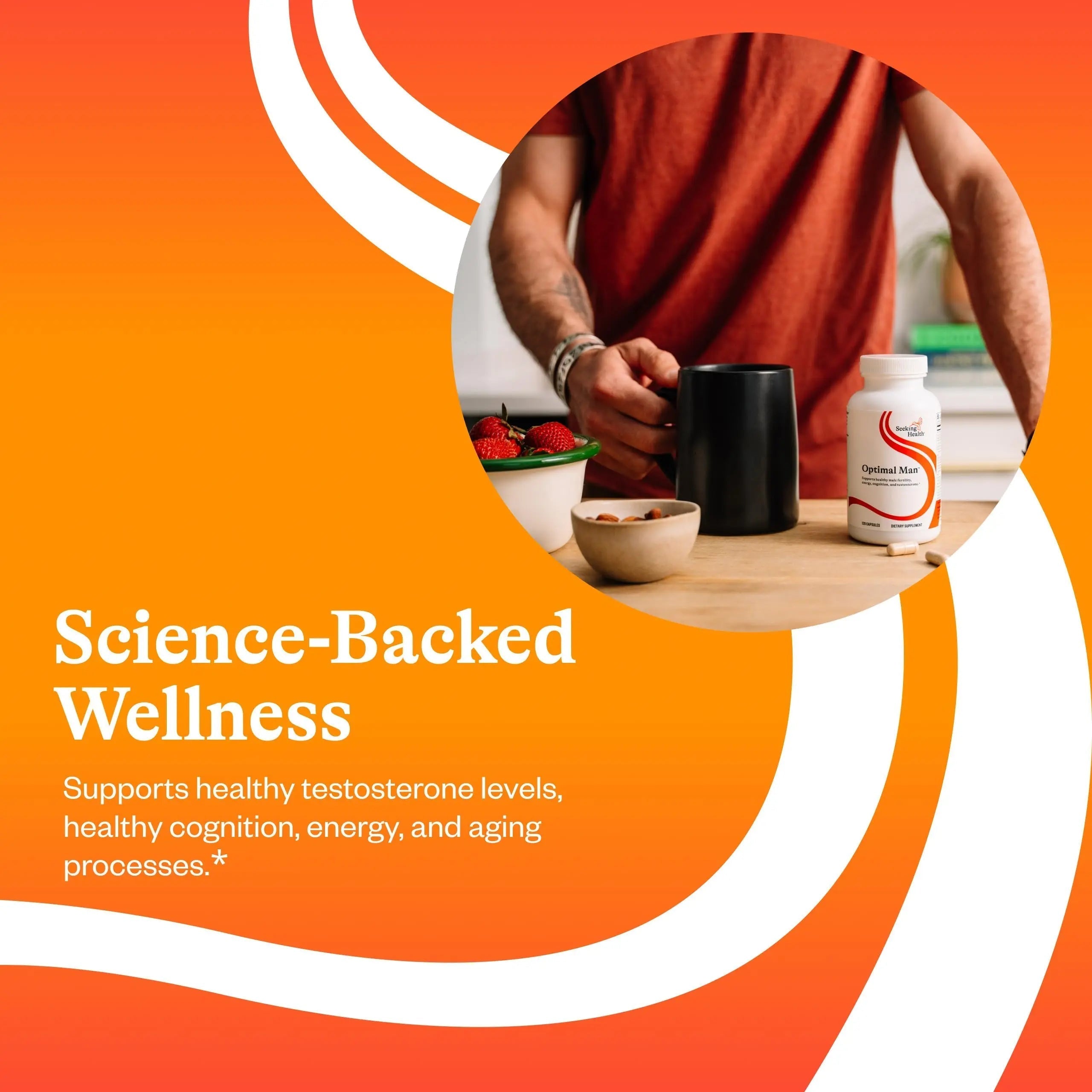 Seeking Health Optimal Man - Multivitamin Supplement with Zinc, Active Folate, & Alpha-Lipoic Acid - Multivitamin Supports Energy & Brain Health - Support Healthy Aging Seeking HealthAu supplements