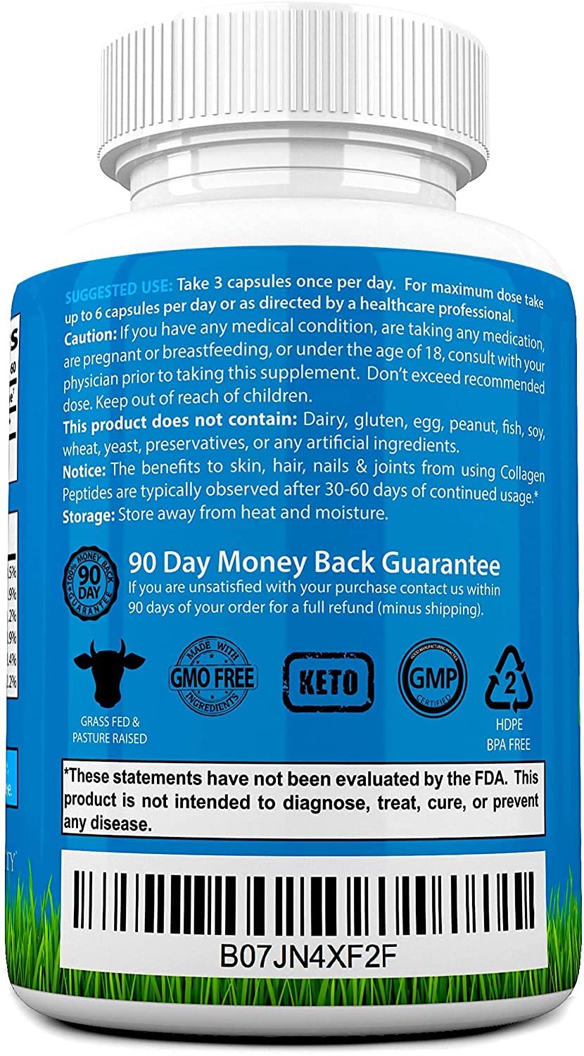Root Vitality Collagen Peptides Capsules - Grass-Fed, Pasture-Raised Hydrolyzed Protein Supplement for Skin, Hair, & Nails - Non-GMO, Zero Sugar Daily Pills for Men & Women (180 Capsules) Root VitalityAu supplements