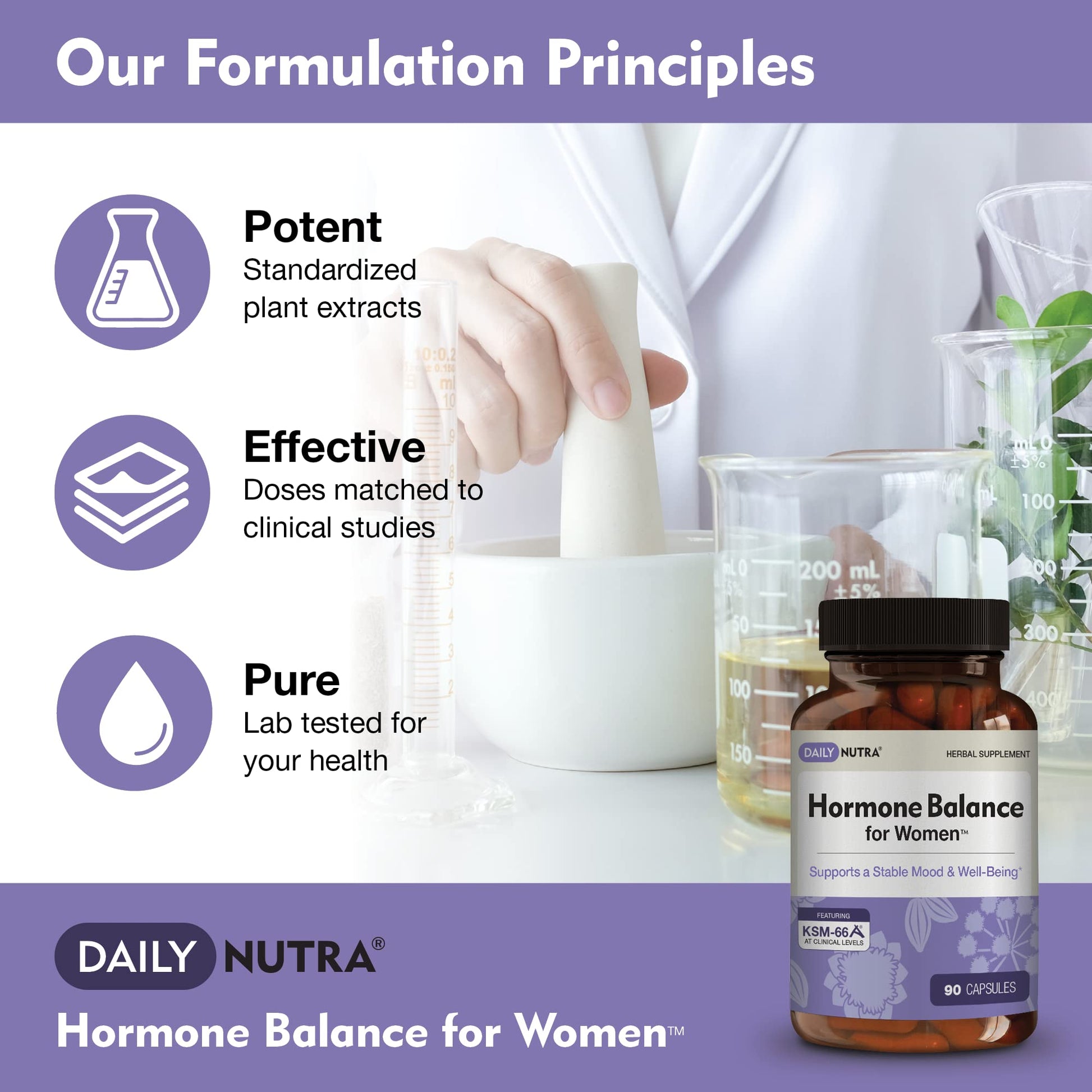 Hormone Balance for Women - Natural Mood Supplement - PMS Relief and Menopause Support | Featuring Clinically Studied KSM-66 Ashwagandha (90 Capsules) DailyNutraAu supplements