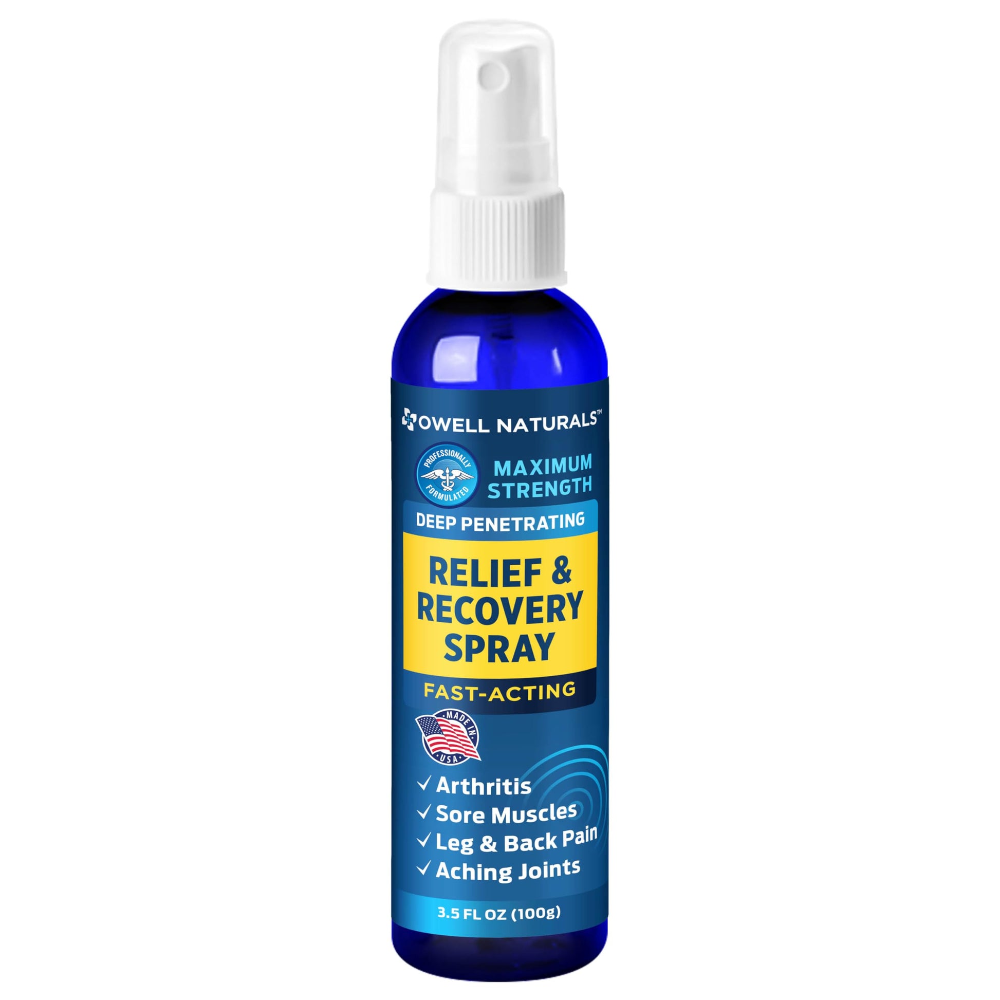 OWELL NATURALS Deep Penetrating Pain Relief Liquid Spray, Fast-Acting, Long Lasting, Natural Relief for Muscle Aches, Joint Pain, Stiffness, Quick Dry Formula, 3.5 oz Owell NaturalsAu supplements