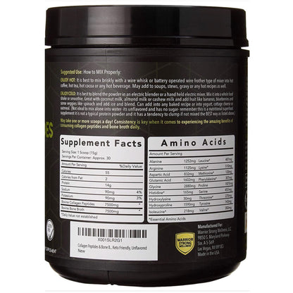 Warrior Strong Wellness Premium Collagen Peptides Bone Broth: Grass Fed Hydrolyzed Warrior Strong WellnessUS supplements