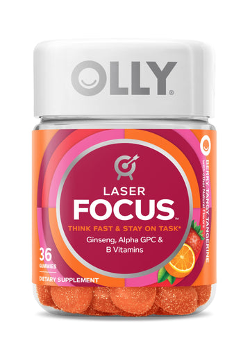 OLLY Laser Focus Gummy, Ginseng, Alpha GPC, B Vitamins, Berry Tangerine Flavor OLLYAu supplements