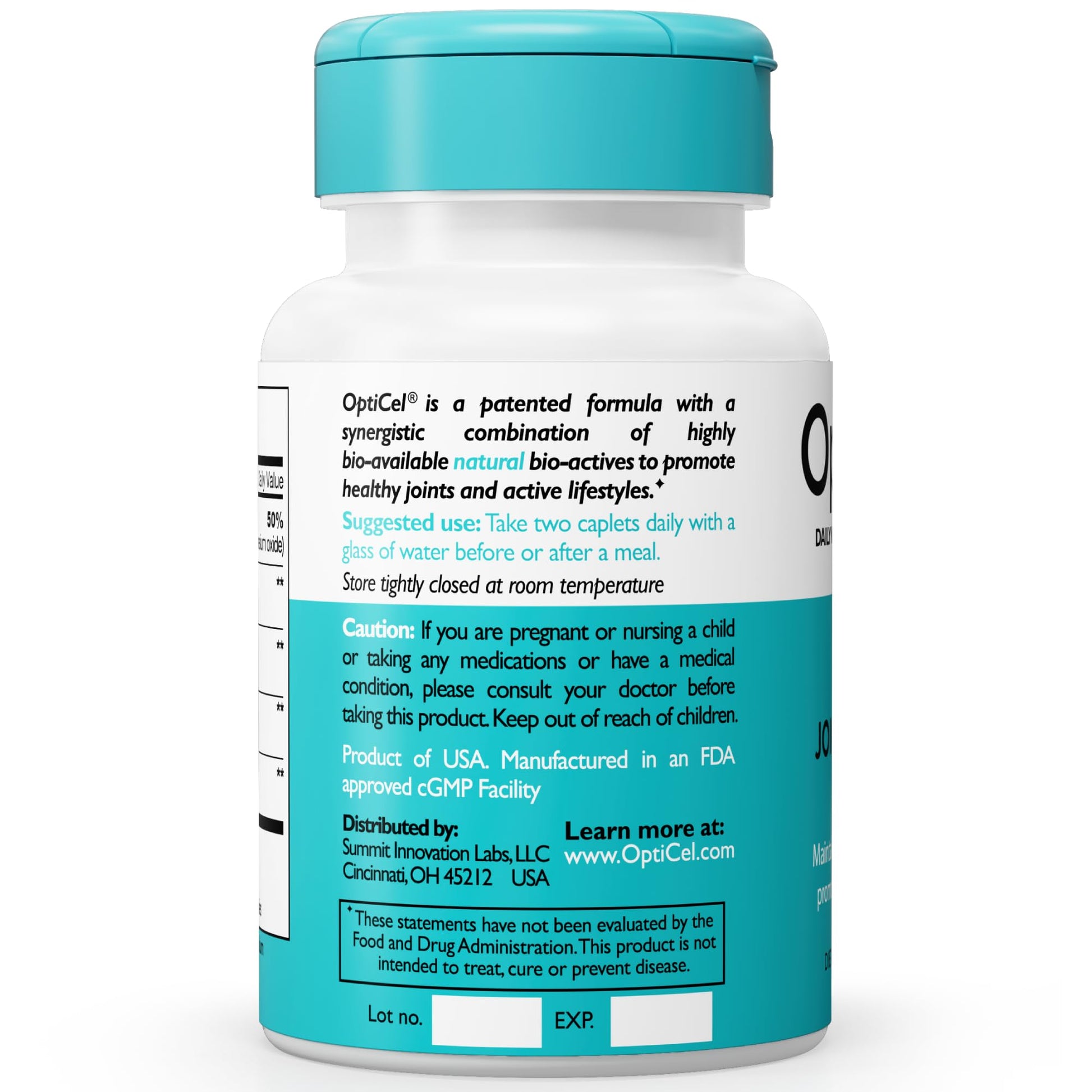 OptiCel Joint Health - Joint Support Supplement, Promotes Easy Movement, Joint Pain Supplement, Supports Muscle Health & Mobility, All Natural, Plant-Based & Non-GMO, 60 Capsules OptiCelAu supplements