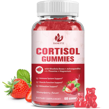 JIANKYTZ Cortisol Gummies for Women with Ashwagandha, Rhodiola Rosea, L-Theanine, Magnesium, Vitamin D3 for Zzz Support, Balanced Cortisol, Vegan, 60 Gummies JIANKYTZAu supplements