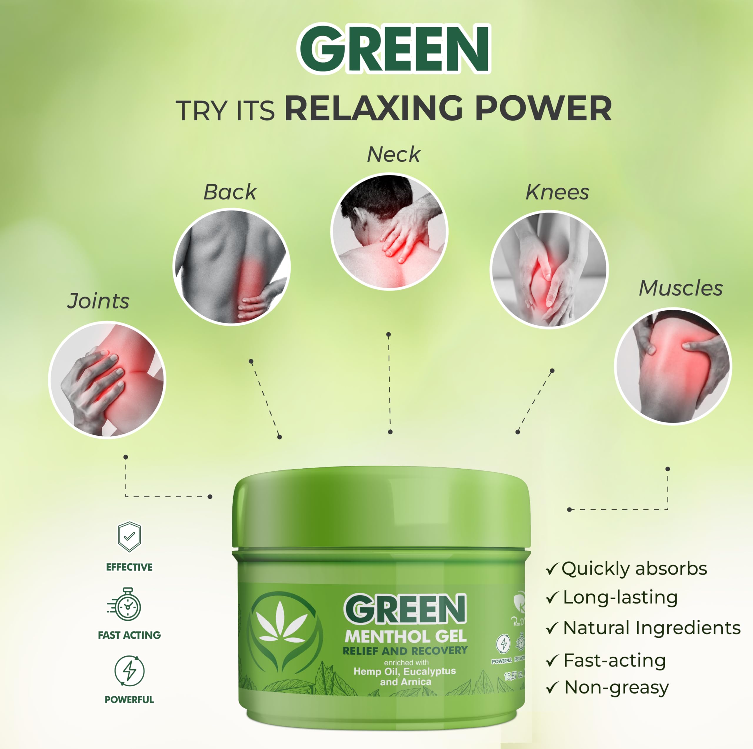 Ross D’Elen Green Menthol Gel Small - 3 Pack (3) ROSS D'ELENAu supplements