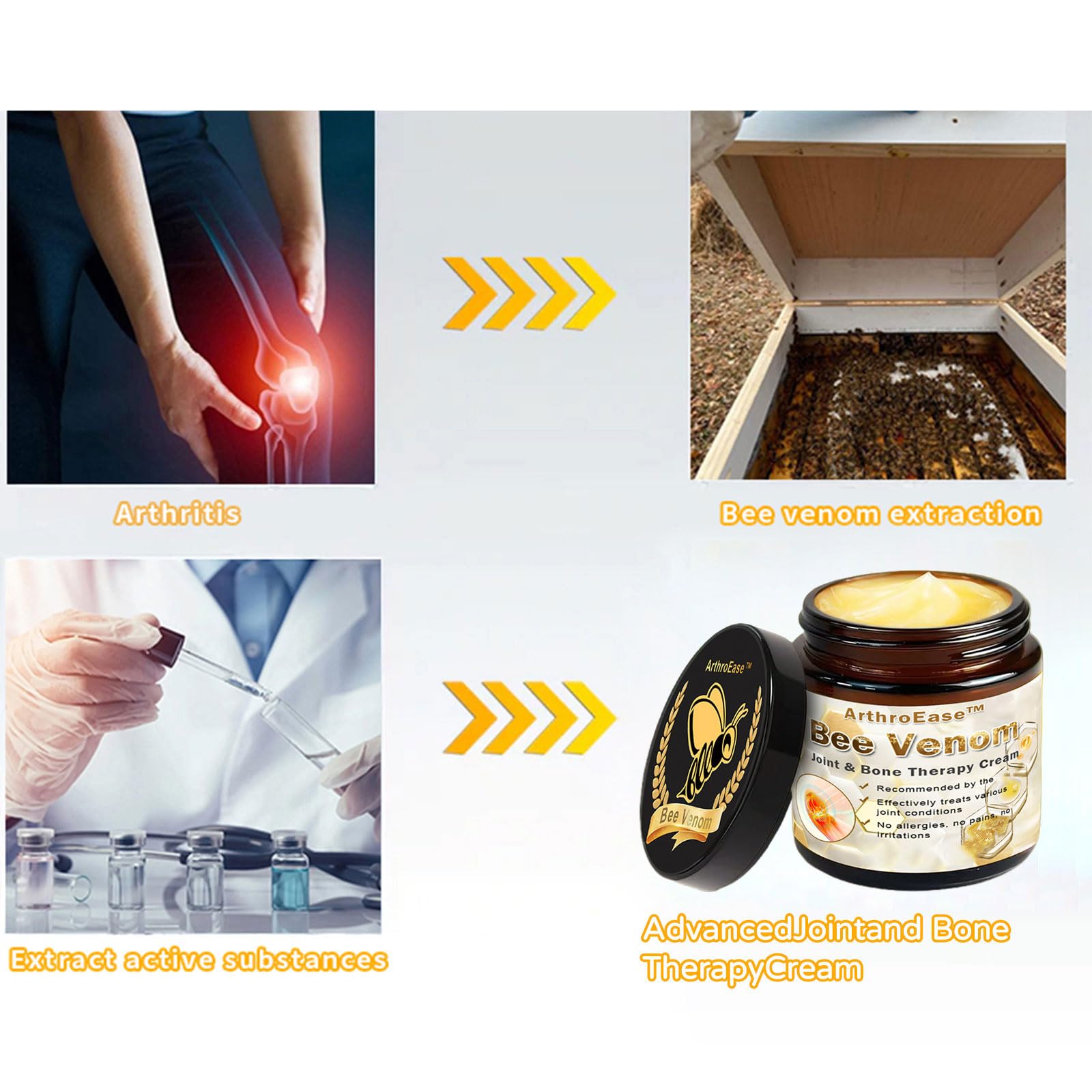 ArthroEase Bee Venom Joint and Bone Cream,ArthroEase Bee Venom Cream,Bee Venom Joint Gel,Effectively Relieve Joint discomfort (2) ADFIREAu supplements