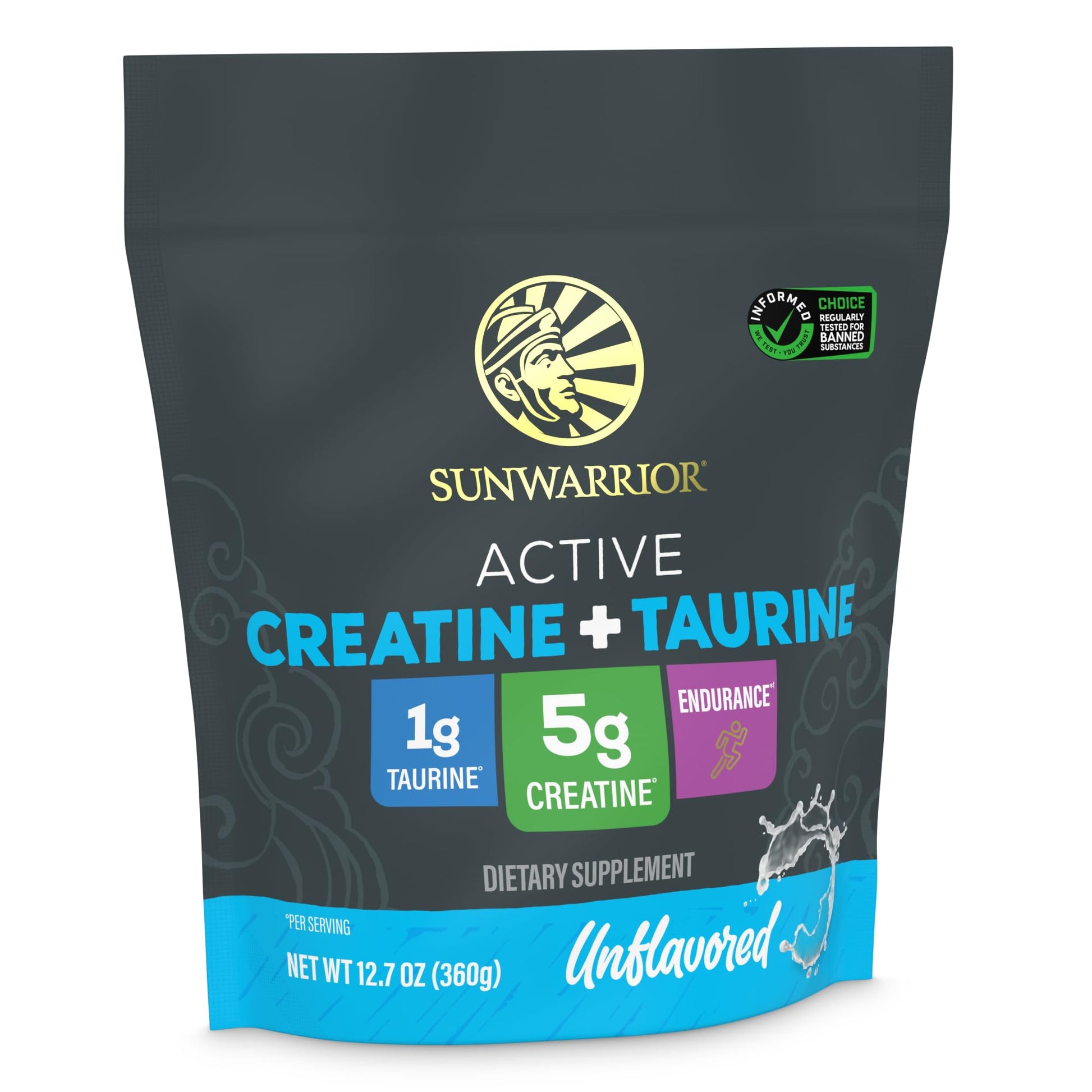 Creatine Monohydrate Powder Taurine Supplement, 5g Creatine Monohydrate 1g Taurine per Serving | Vegan Muscle Strength, Endurance & Recovery Support, Clean Performance Formula | 60 Servings Unflavored SunwarriorAu supplements