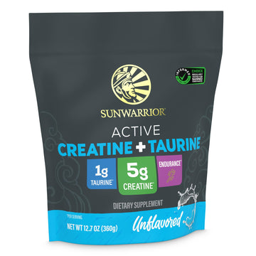 Creatine Monohydrate Powder Taurine Supplement, 5g Creatine Monohydrate 1g Taurine per Serving | Vegan Muscle Strength, Endurance & Recovery Support, Clean Performance Formula | 60 Servings Unflavored SunwarriorAu supplements