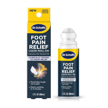 Dr. Scholl's Foot Pain Relief Liquid ROLL-ON, 3.0 oz // Clinically Tested 12-Hour Pain Relief - Penetrates Tough Nerve Pain - Works in 5 Minutes - Non-Greasy - with Lidocaine & Menthol Dr. Scholl'sAu supplements