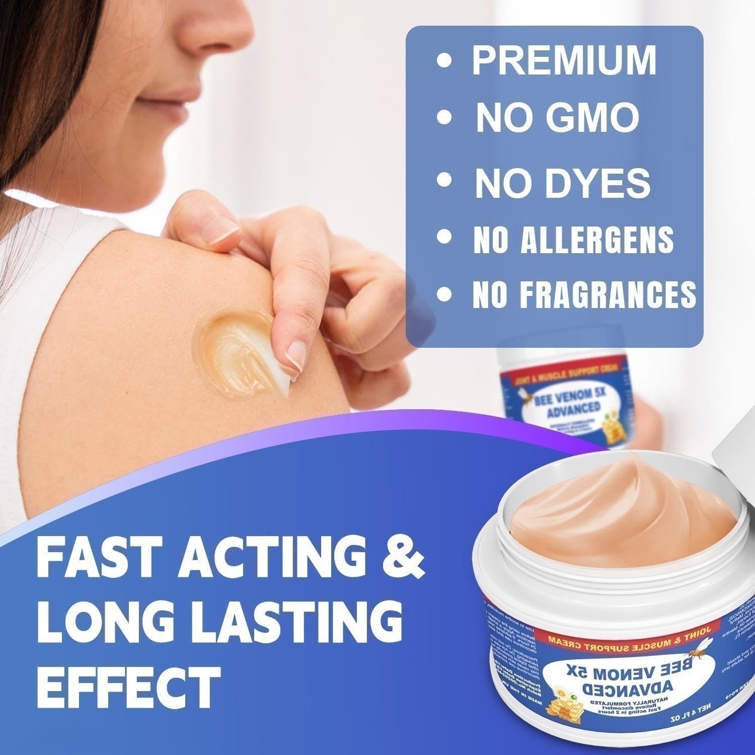 JOYFULART Zealand Bee Venom Serum Gel, Professional for Joint, Muscle, Bone Cream, 24h Fast Release, Soothing Powerful for Back, Neck, Hand, Foot, Knee, Muscle, Shoulder, Hip, Nerve JOYFULARTAu supplements