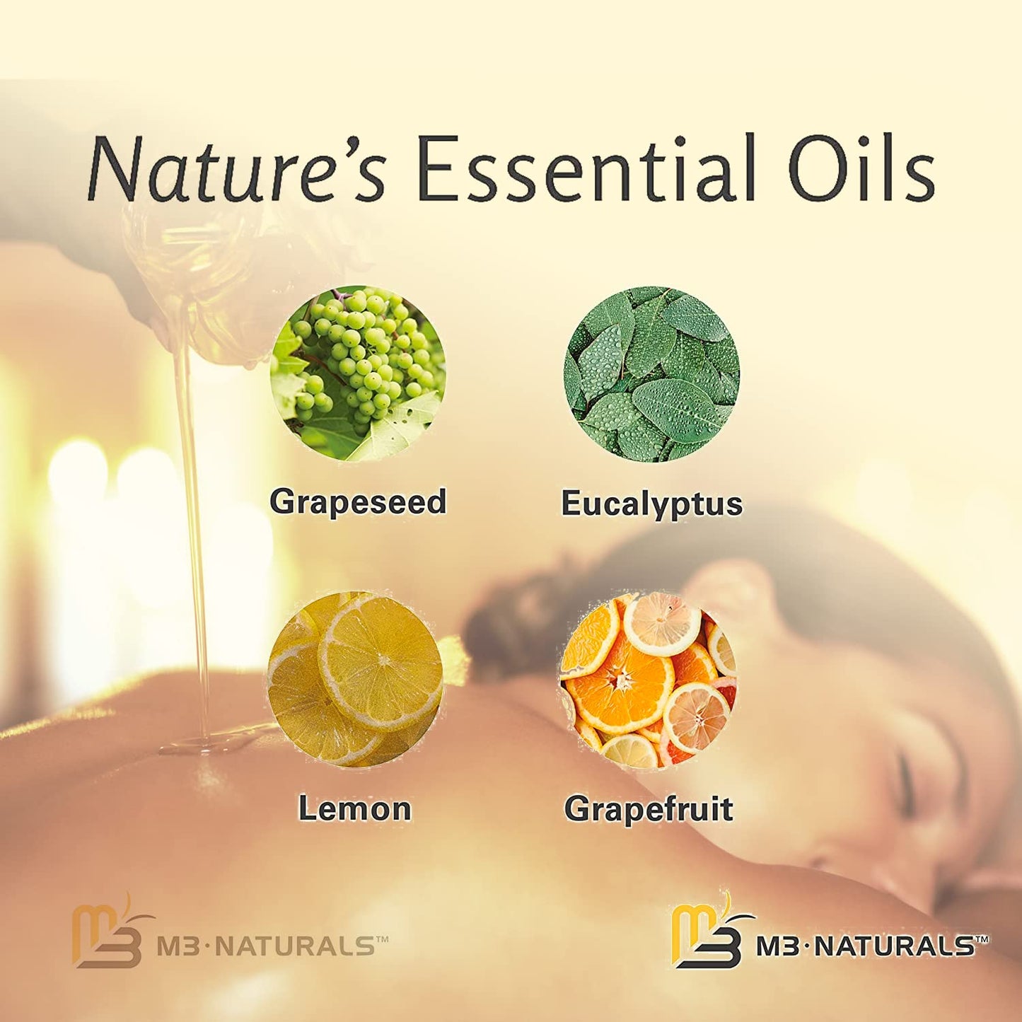Anti Cellulite Massage Oil for Massage Therapy - Collagen and Stem Cell Skin Tightening M3 NaturalsUS supplements