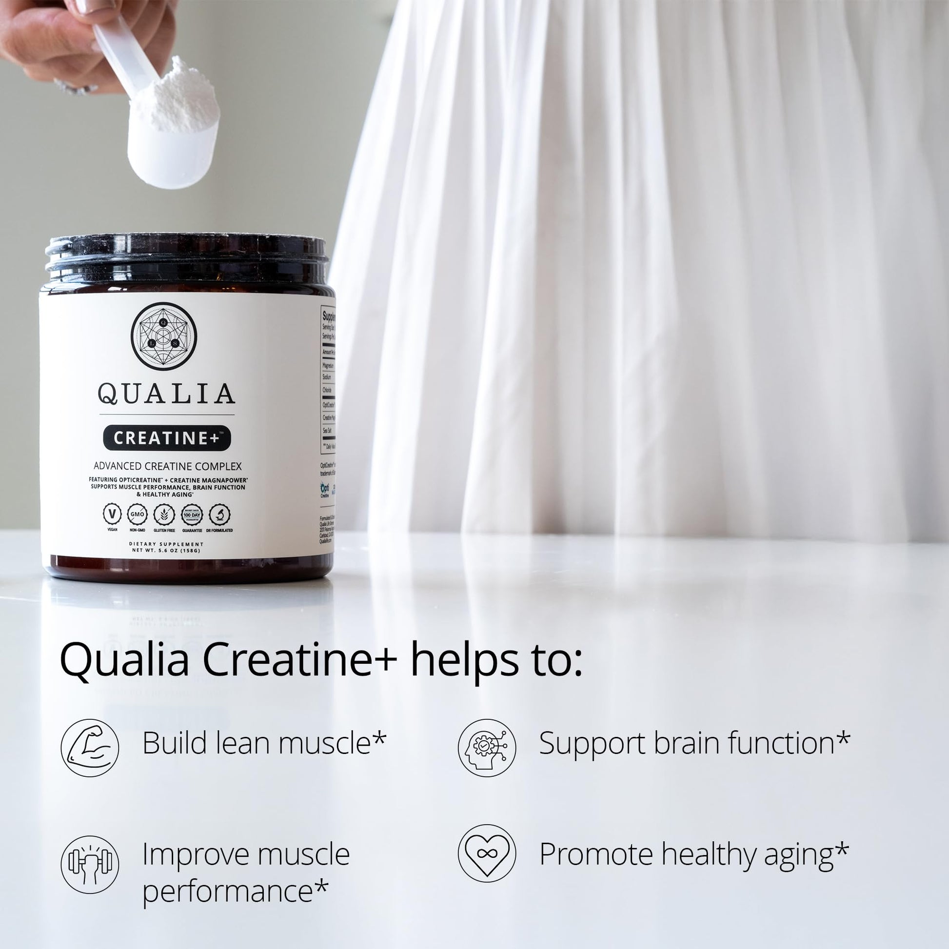 Qualia Creatine | Advanced Creatine Complex | 2 Sources + Magnesium | Optimized Absorption | Muscle Performance, Brain Function, & Healthy Aging (30 Servings) QUALIA LIFE SCIENCESAu supplements