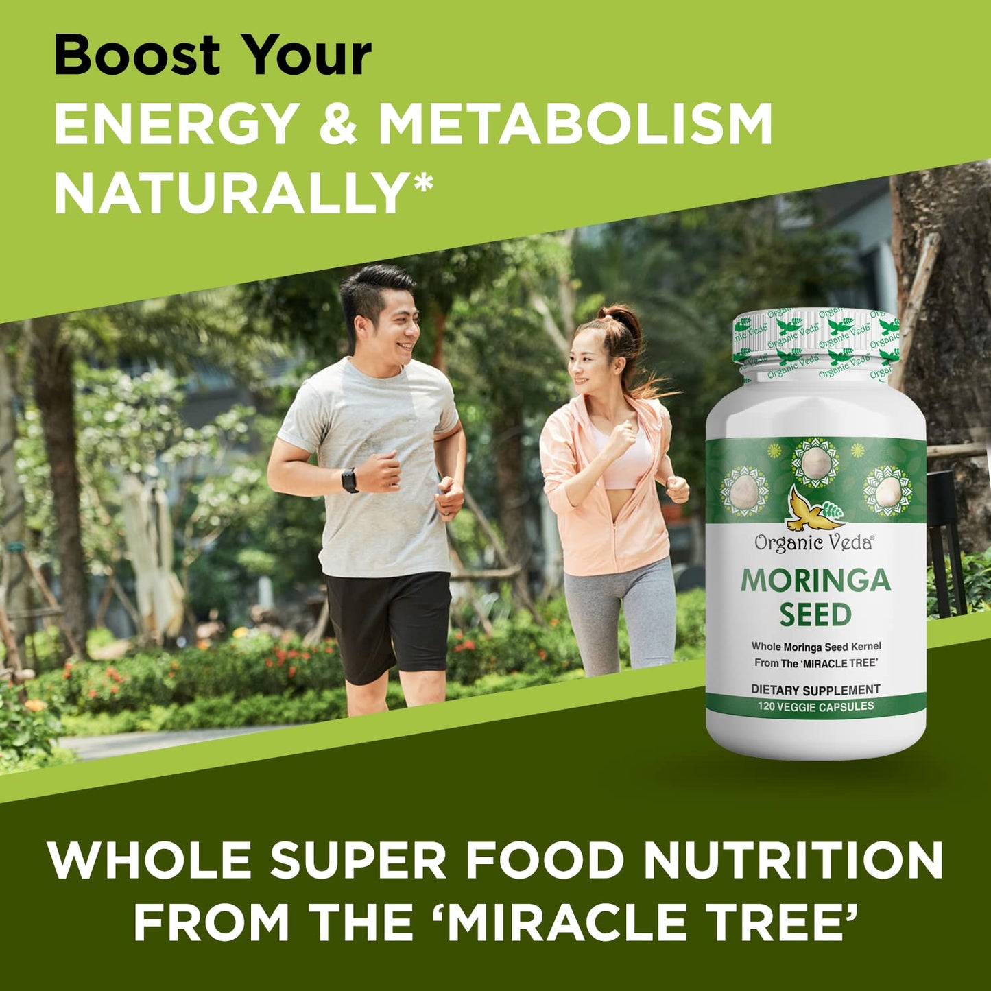 Organic Veda Moringa Seed Capsules - Pure Organic Moringa Capsules Seed Powder Organic VedaUS supplements