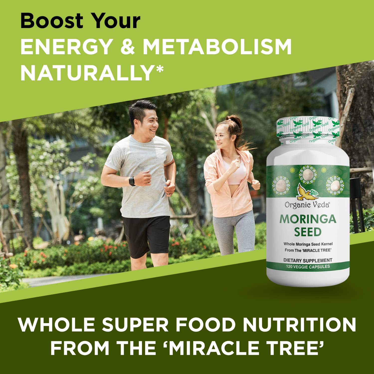 Organic Veda Moringa Seed Capsules - Pure Organic Moringa Capsules Seed Powder Organic VedaUS supplements