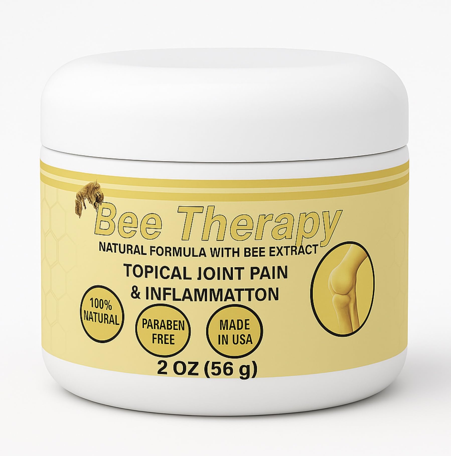 Bee Therapy Cream | Natural Formula with Bee Extract | Topical Use for Joints, Knees, Back & Muscles | 2 oz (56 g) | Paraben Free | Non-Greasy | Lightweight | Made in USA GenericAu supplements