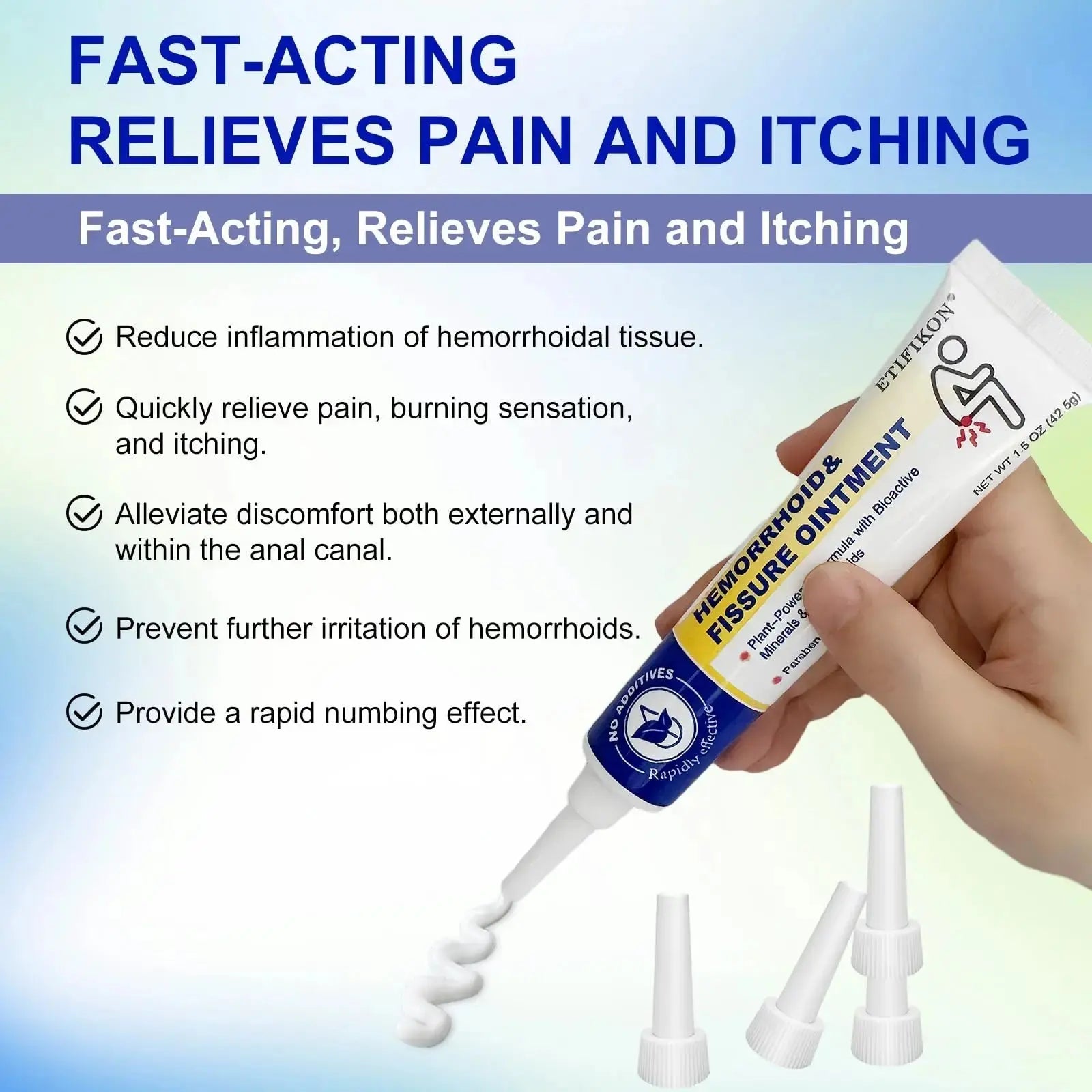 ETIFIKON Hemorrhoid & Fissure Ointment with 4% Lidocaine & Phenylephrine HCI – 42.5g Comforting Care Cream for Internal & External Areas – Helps Soothe Irritation & Support Daily Comfort (1 Pack) ETIFIKONAu supplements