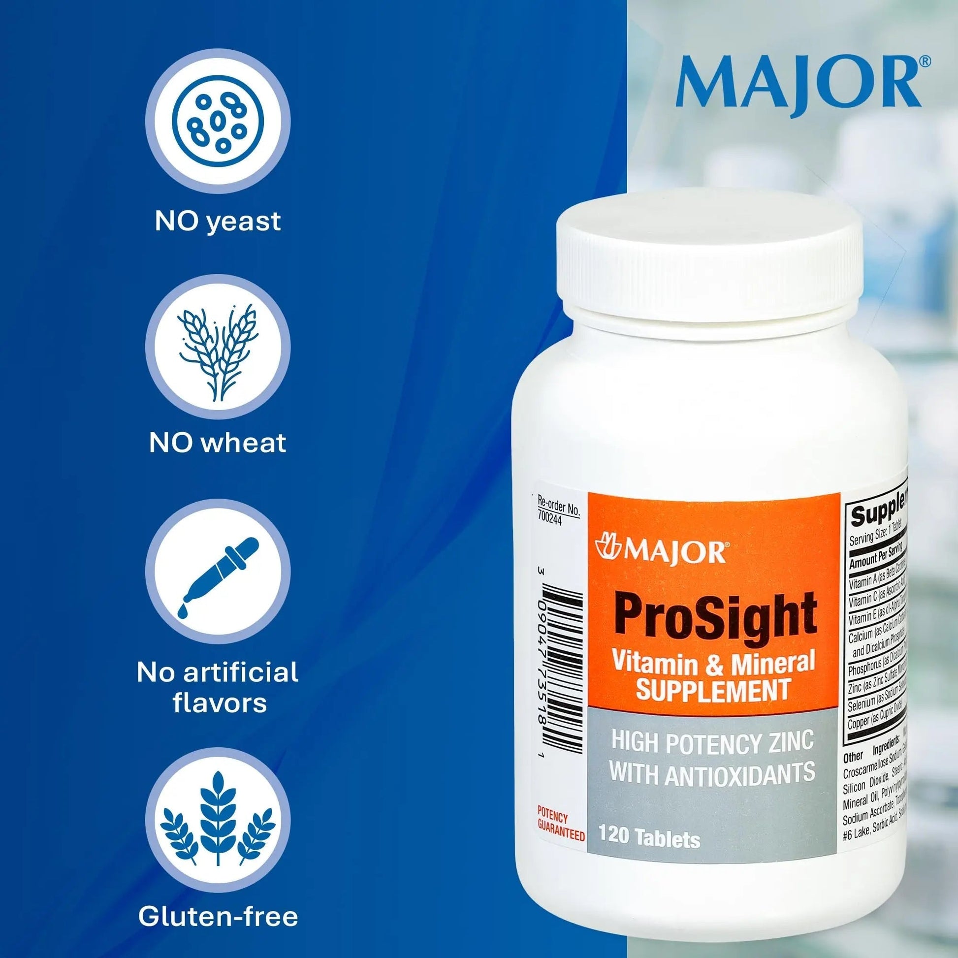 MAJOR ProSight Vitamin and Mineral Supplement - Daily Multivitamin for Women and Men with High Potency Zinc MAJORAu supplements
