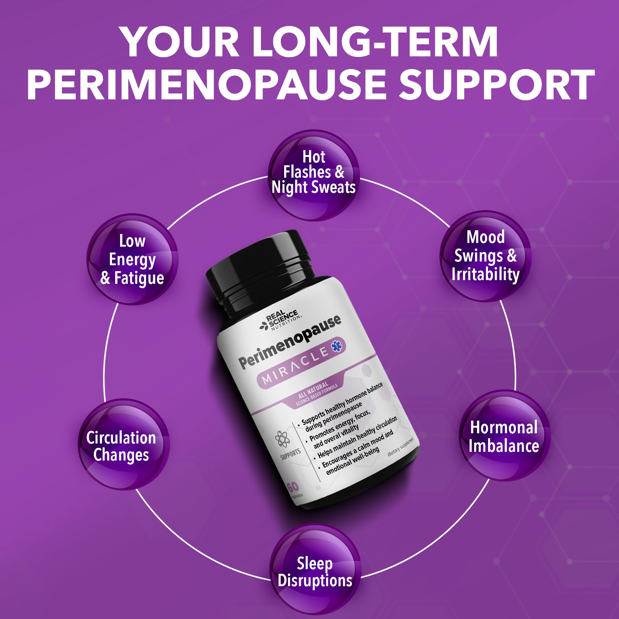 Real Science Perimenopause Supplements for Women for Hormone Balance & Energy Support – Nitric Oxide Formula with Vinitrox, GABA & Essential Vitamins for Hot Flashes, Mood & Energy – 60 Caps Real Science NutritionAu supplements