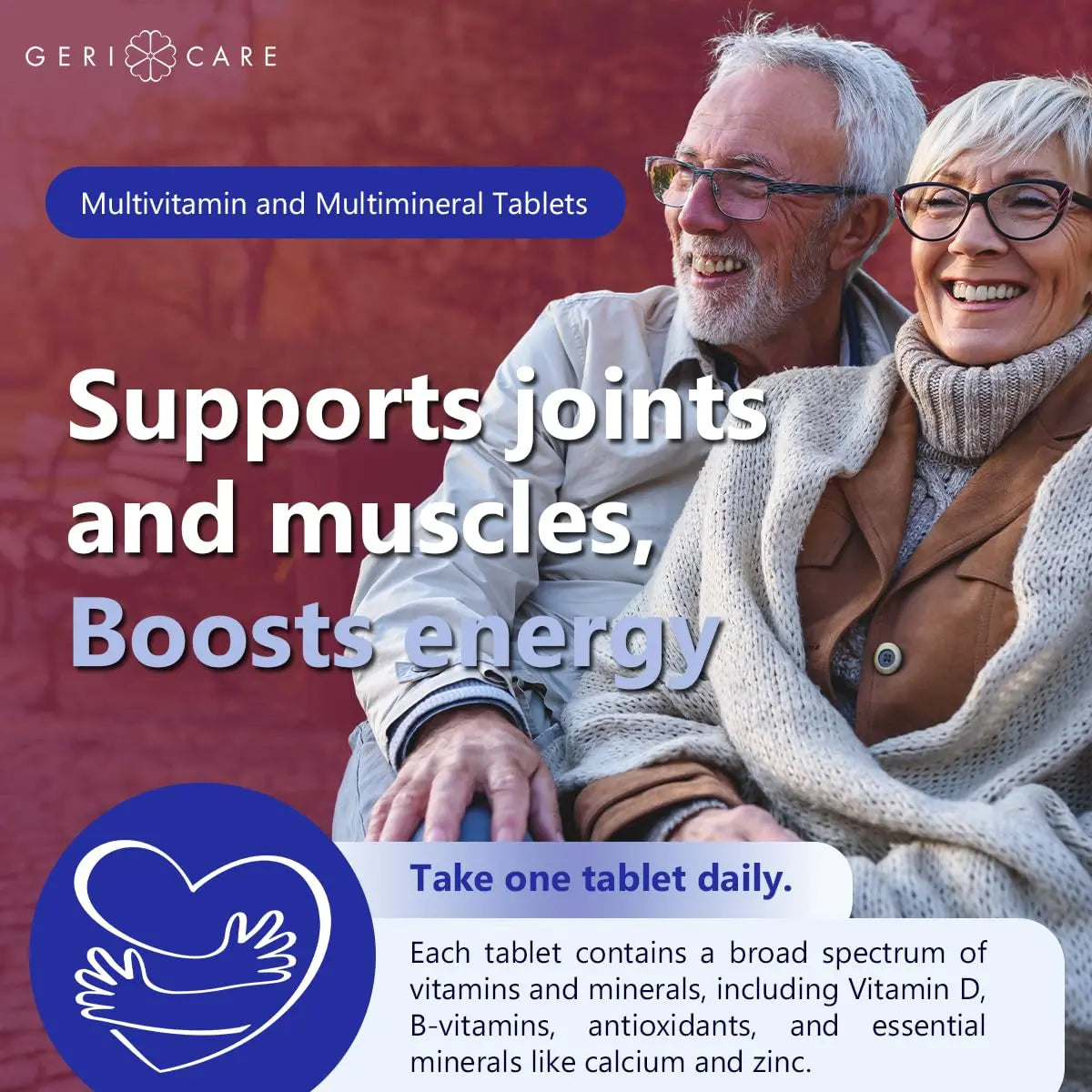 GeriCare Senior Tab 50+ Multivitamin and Minerals Tablets - Immune Support - Age-Defying Nutrition, 100 Count (Pack of 2) GeriCareAu supplements