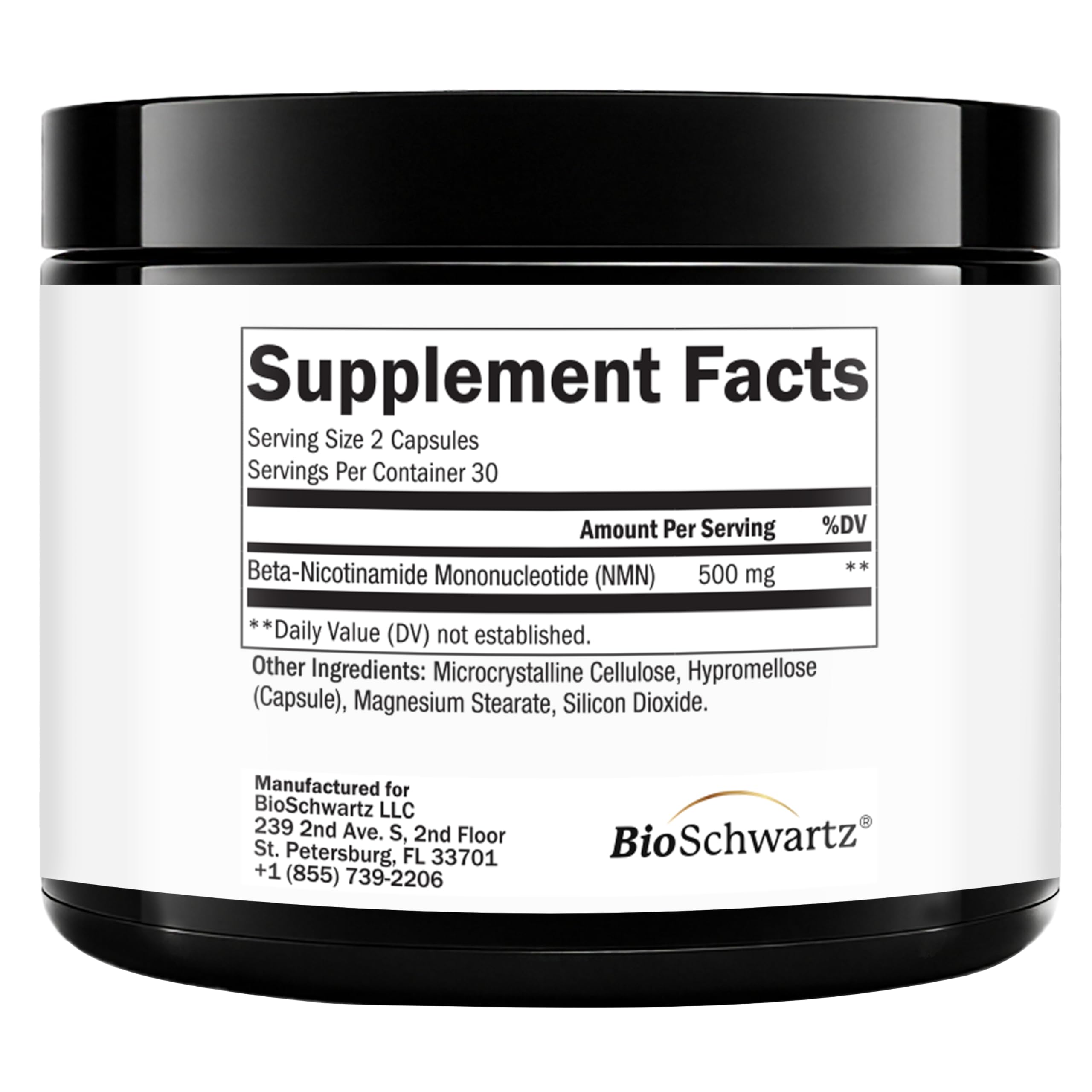 BioSchwartz NMN Supplement - 500mg Nicotinamide Mononucleotide - 30 Servings, 60 Capsules - Made in The USA with Premium Globally Sourced Ingredients, Third-Party Tested, Gluten-Free NMN Supplement BioSchwartzAu supplements