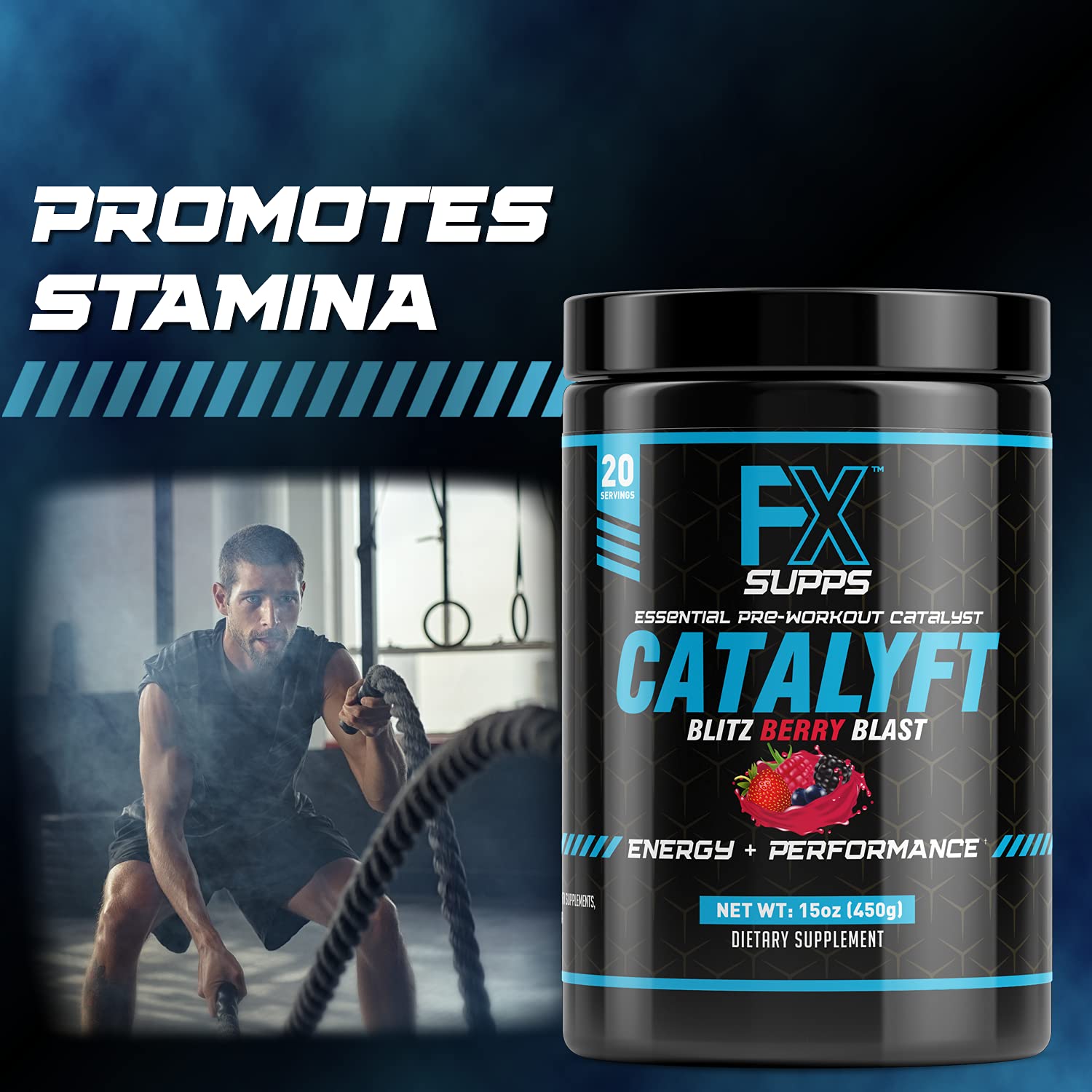 FX Supps Catalyft Pre-Workout PowderDrink for Men and Women Blitz Berry Blast Dietary FXSUPPSAu supplements