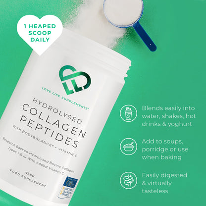 BODYBALANCE® Collagen Powder by LLS - Hydrolysed Bovine Collagen Peptides Types 1 & 3 with Vitamin C - Joint, Ligament LOVE LIFE SUPPLEMENTSUS supplements