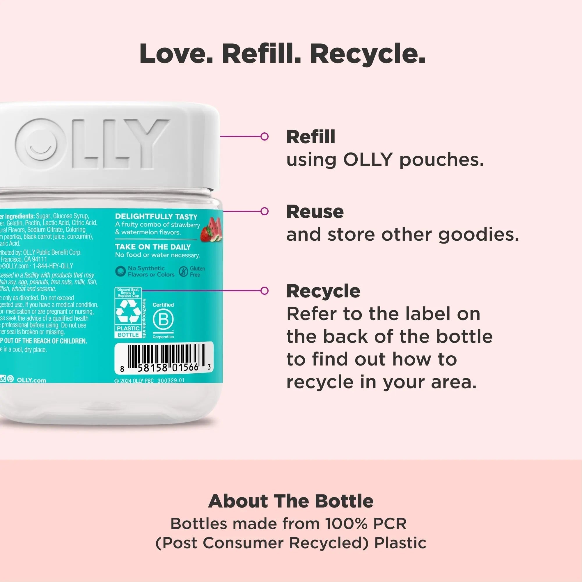 OLLY Teen Girl Multi Gummy, Healthy Skin and Immune Support, 15 Essential Vitamins, Biotin, Zinc, Calcium, Chewable Multivitamin OLLYAu supplements