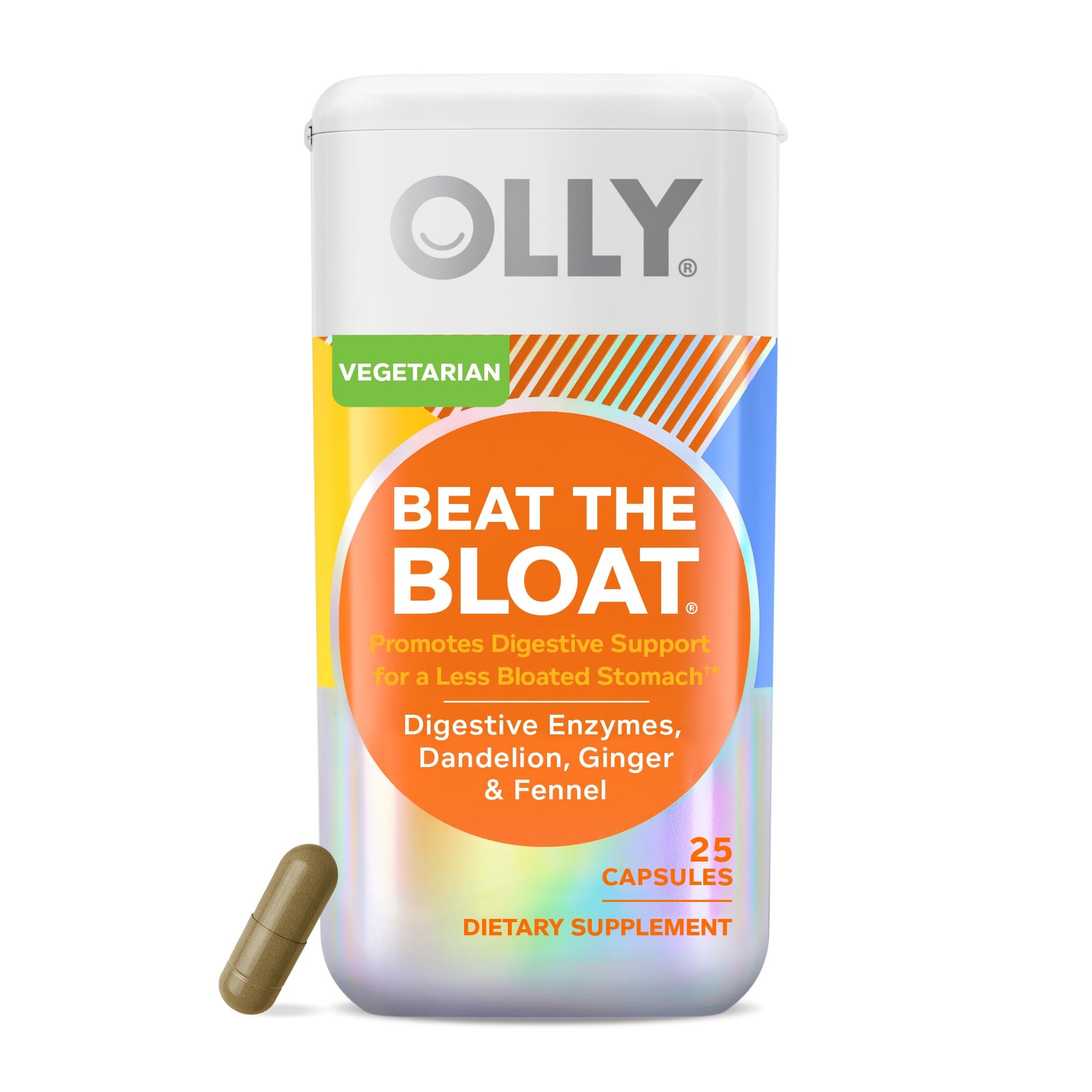 OLLY Beat The Bloat Capsules, Digestive Support Enzymes, Supplement for Women - 25 Count OLLYAu supplements