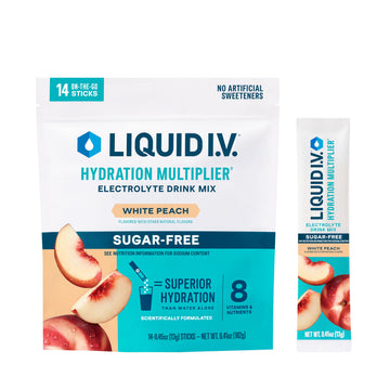 Liquid I.V.® Hydration Multiplier Sugar-Free - White Peach | Electrolyte Powder Drink Mix | 1 Pack (14 Servings) Liquid I.V.US supplements
