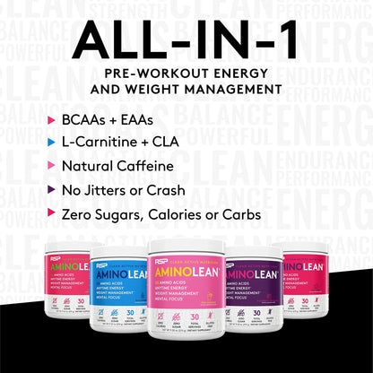 RSP NUTRITION AminoLean Pre Workout Energy (BlackBerry Pomegranate 30 Servings) RSP NUTRITIONUS supplements