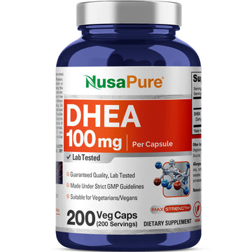 NusaPure DHEA 100mg 200 Veggie Capsules (Vegetarian, Non-GMO) NusaPureAu supplements