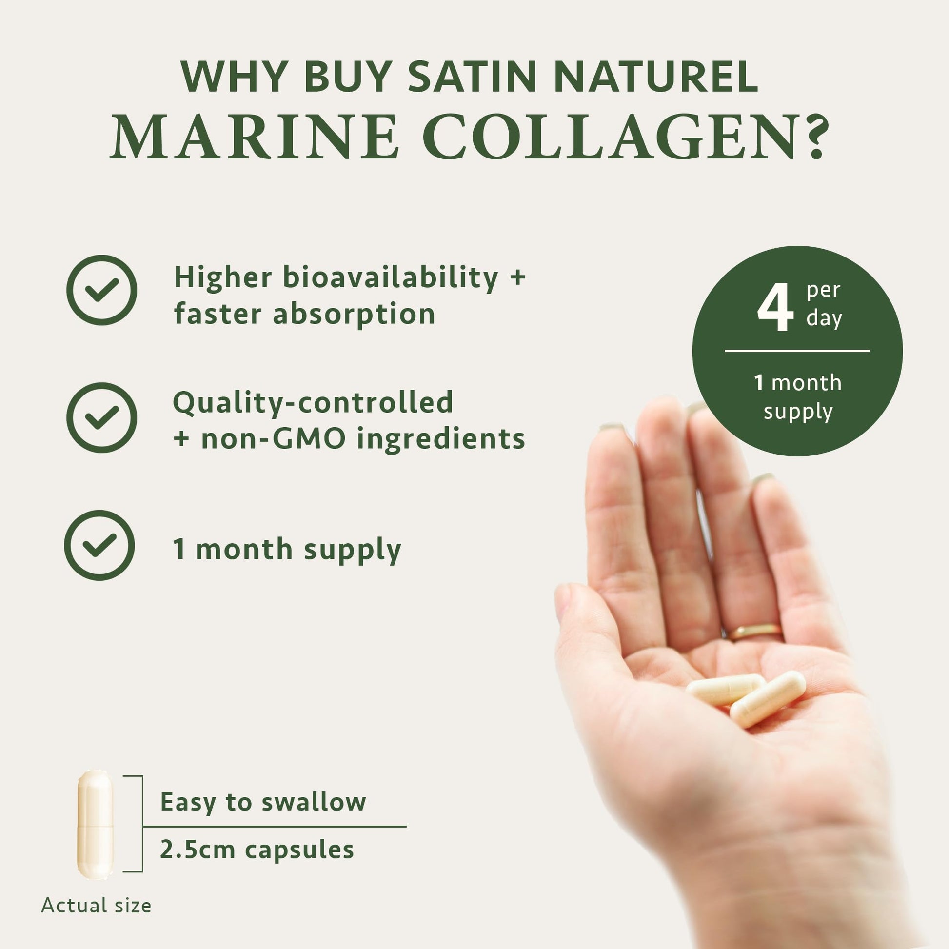 Marine Collagen Capsules with Hyaluronic Acid + Vitamin C 2400mg - High Strength Collagen SatinNaturelAu supplements
