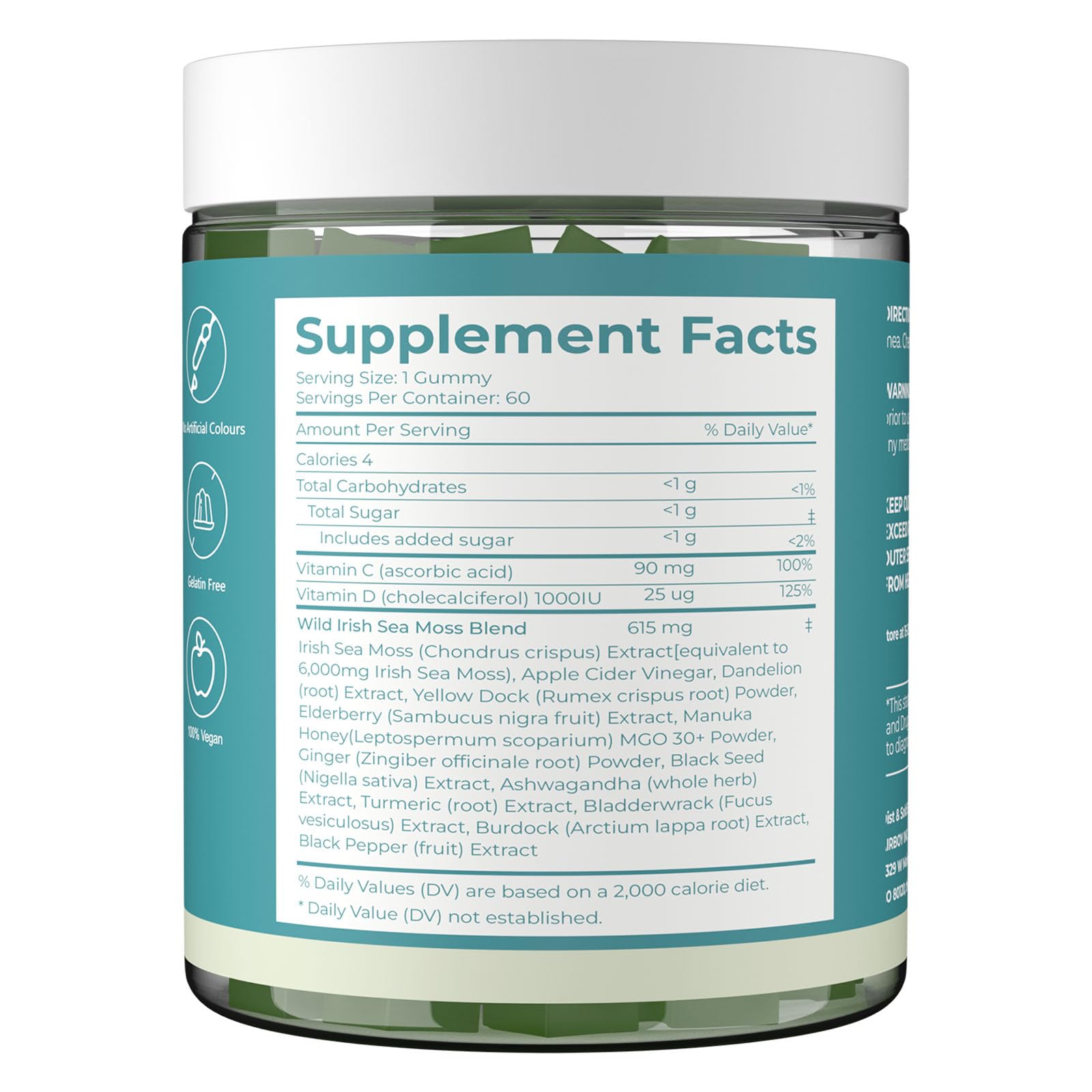 Sea Moss Gummies 16-in-1 - Ashwagandha Black Seed Oil Bladder Wrack Turmeric Vitamin C & D3 with Manuka Burdock Root Dandelion Yellow Dock Natural Detox & Liver Health Immune Support, Energy Boost GRGTPAu supplements