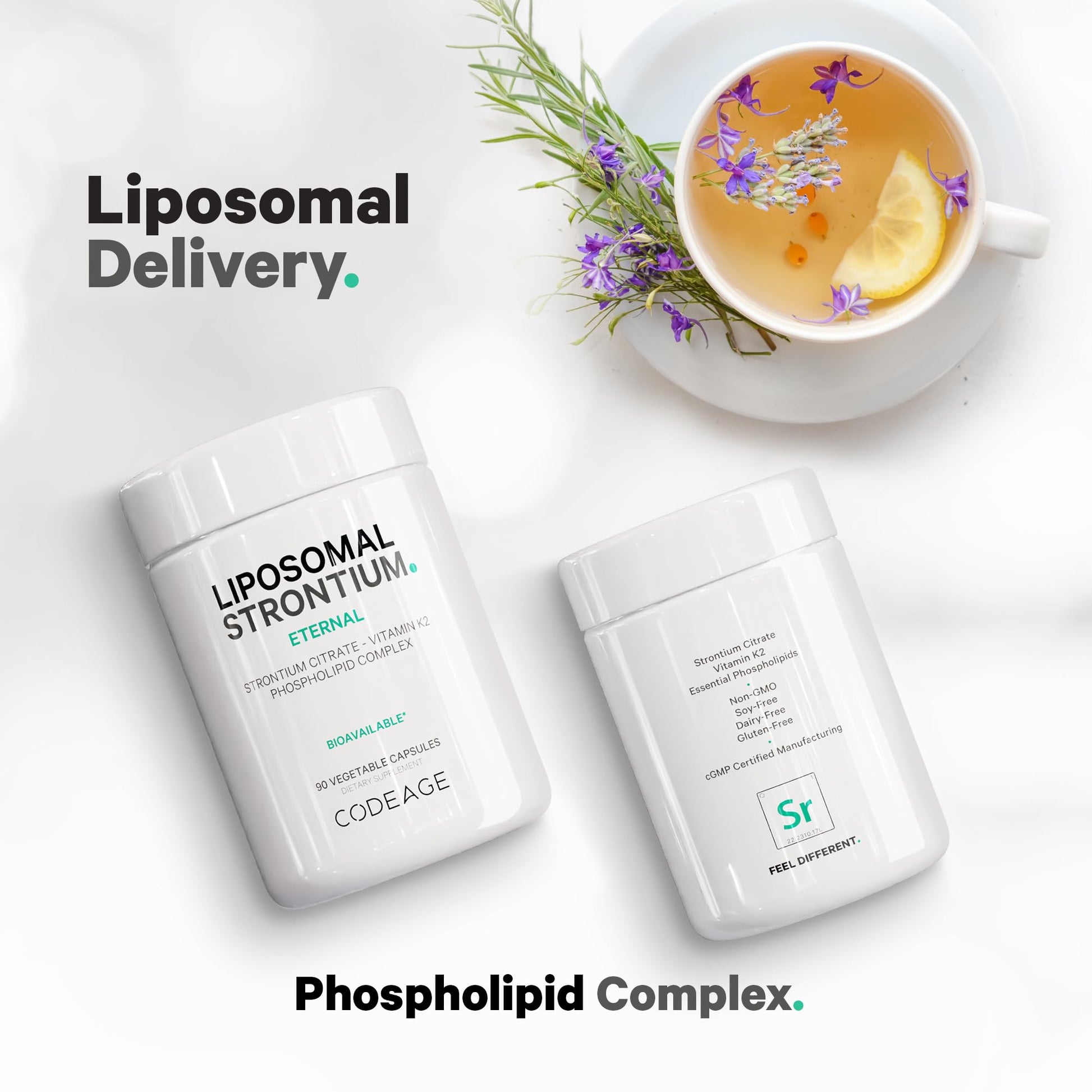Codeage Liposomal Strontium Supplement - Strontium Citrate, Vitamin K2 MK-7, Liposomal Delivery, Non-GMO, Gluten-Free - 90 Capsules CodeageAu supplements