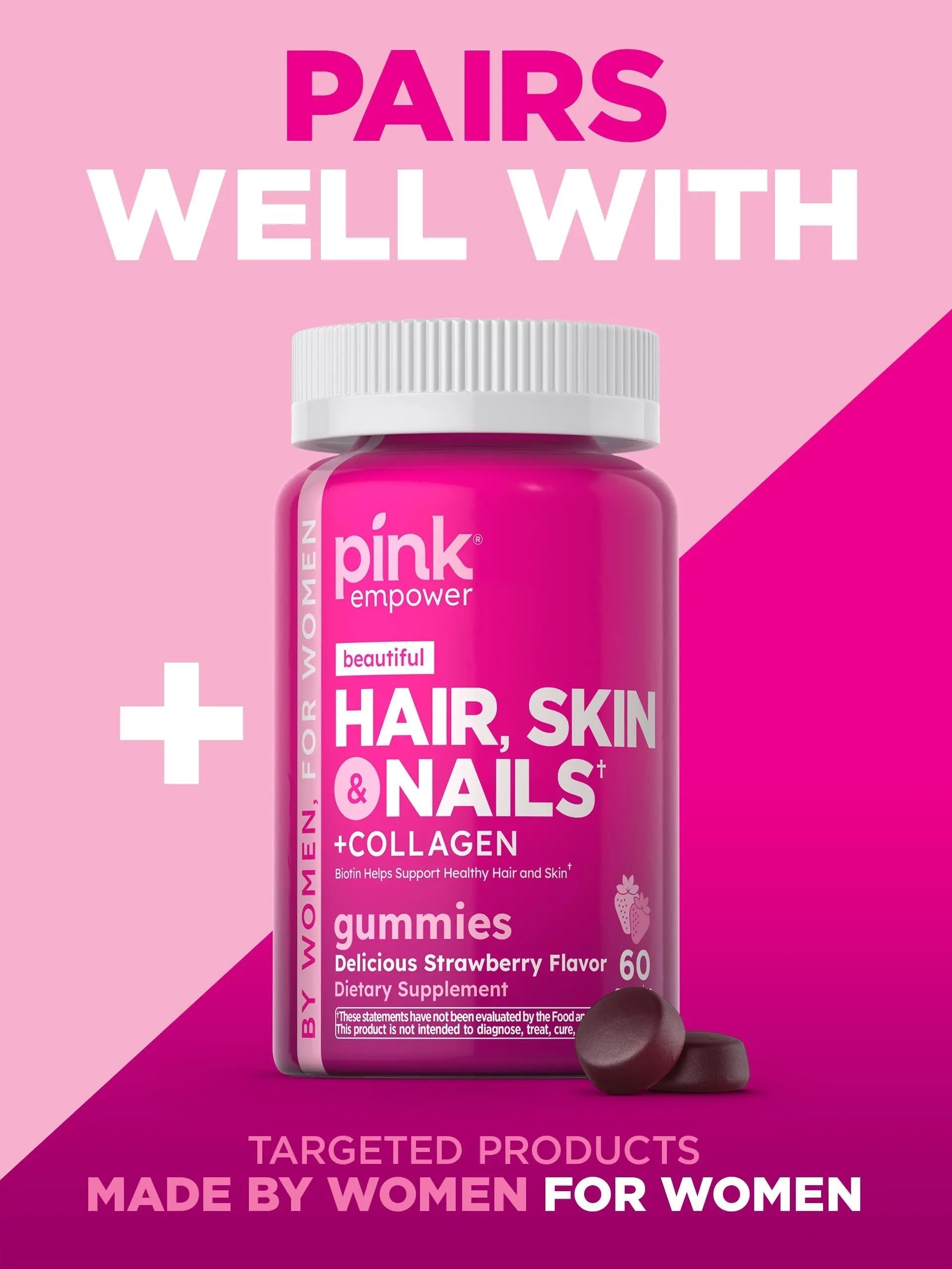 PINK Multivitamin Gummies for Women | Non-GMO & Gluten Free | Plus Collagen & Biotin | Mixed Berry Flavor PINKAu supplements
