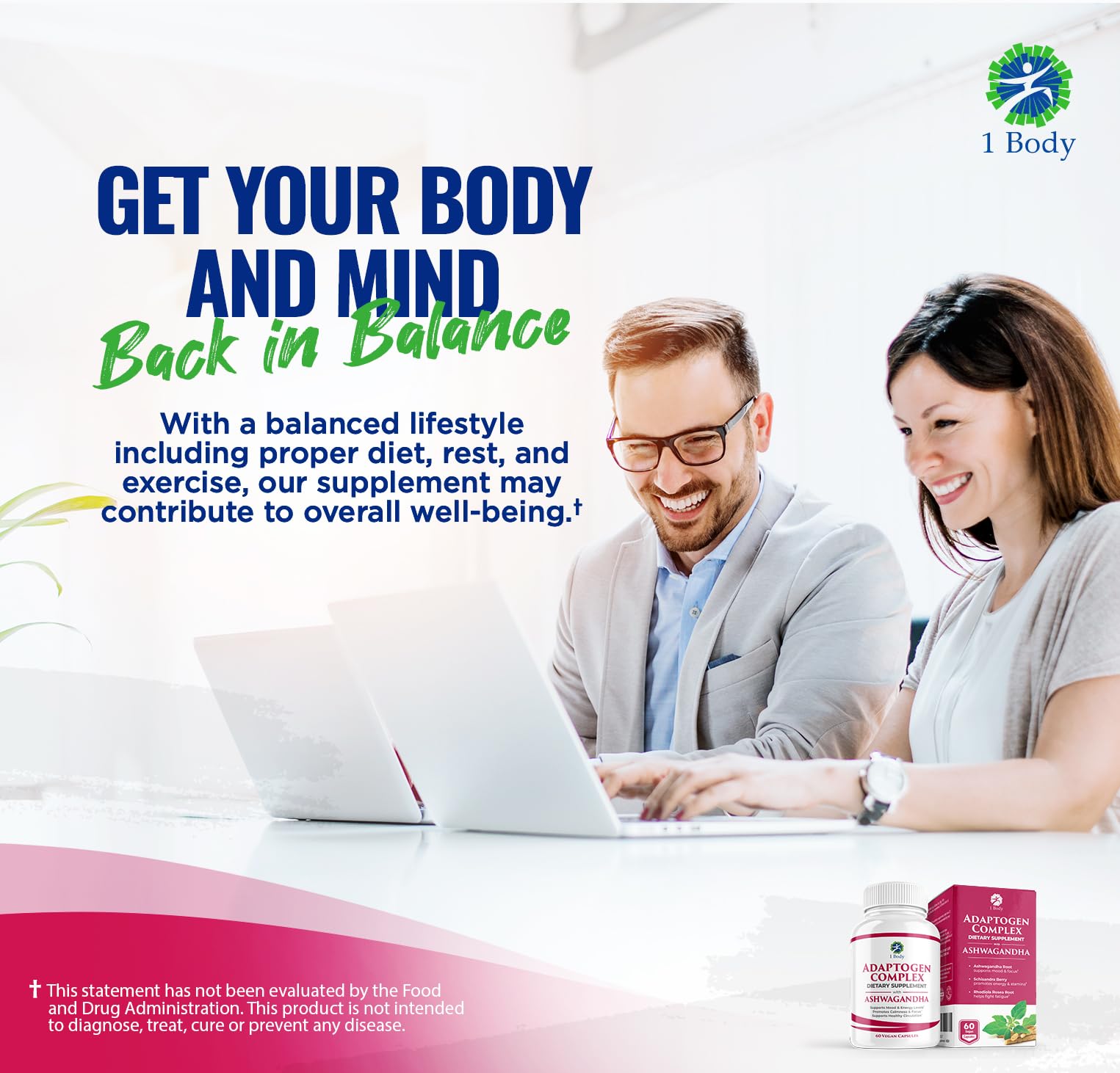 1 Body Adaptogen Complex with Ashwagandha 1 BodyAu supplements