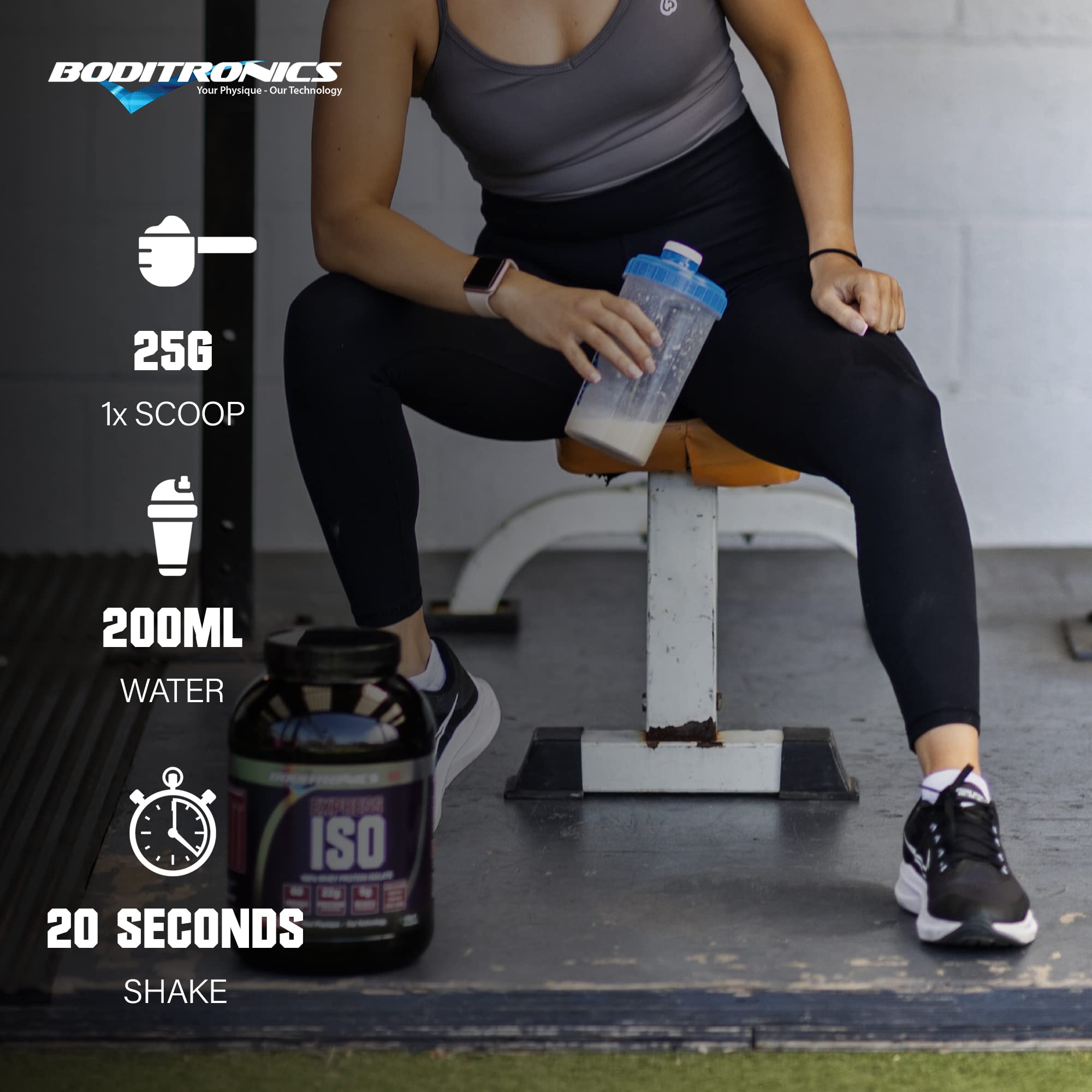 Boditronics 1.5 kg Iso Express Whey 100% Whey Isolate Protein Powder with Occurring Amino Acid BoditronicsAu supplements