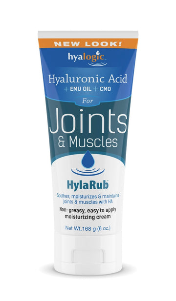 HylaRub HA Joint & Muscle Cream – Hyaluronic Acid Muscle Rub w/Emu Oil & CMO – Non Greasy, Soothes, Moisturizes & Maintains Shoulders, Knees, Back, HIPS & More 6 oz. by Hyalogic HyalogicAu supplements