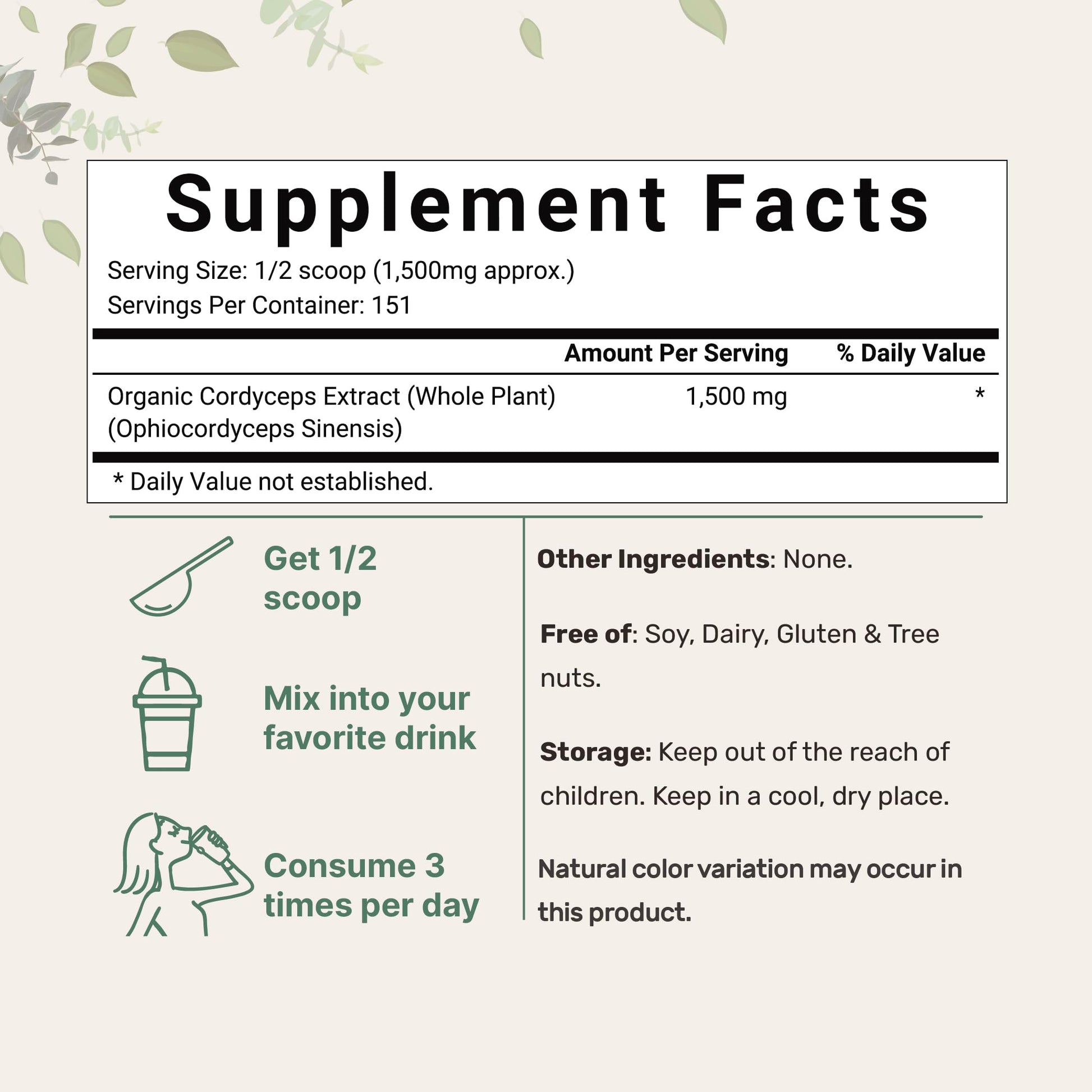 Organic Cordyceps Mushroom Extract Powder, 8 Ounces | Sustainably US Grown Micro IngredientsUS supplements