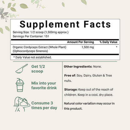 Organic Cordyceps Mushroom Extract Powder, 8 Ounces | Sustainably US Grown Micro IngredientsUS supplements