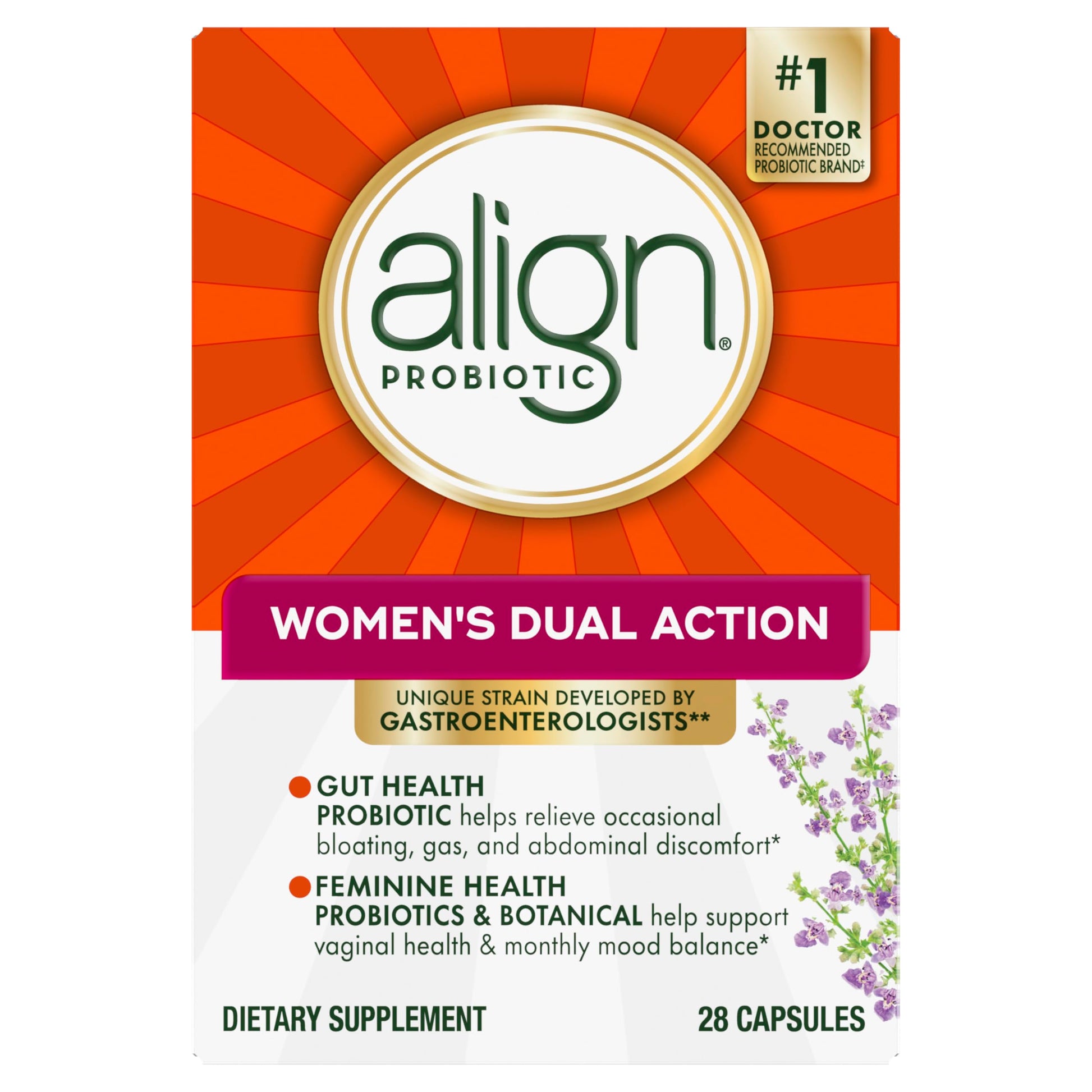 Align Probiotic, Womens Dual Action, Vaginal Probiotics for Women, Womens Probiotic for Vaginal Health Support, with Probiotics for Digestive Health, 28 Probiotic Capsules AlignAu supplements