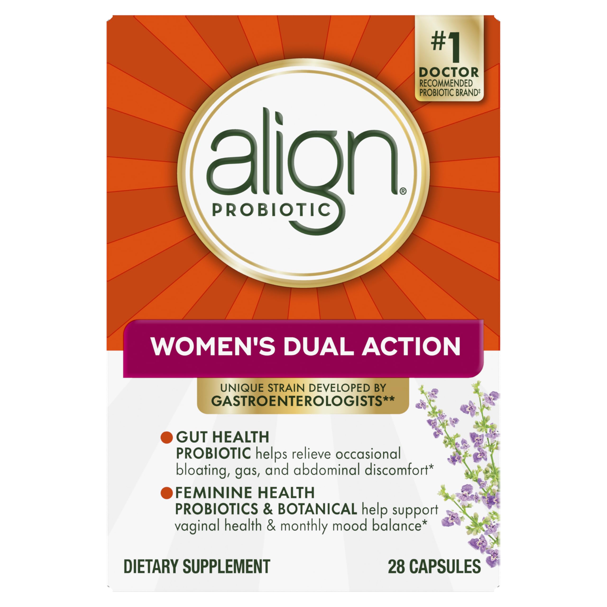 Align Probiotic, Womens Dual Action, Vaginal Probiotics for Women, Womens Probiotic for Vaginal Health Support, with Probiotics for Digestive Health, 28 Probiotic Capsules AlignAu supplements