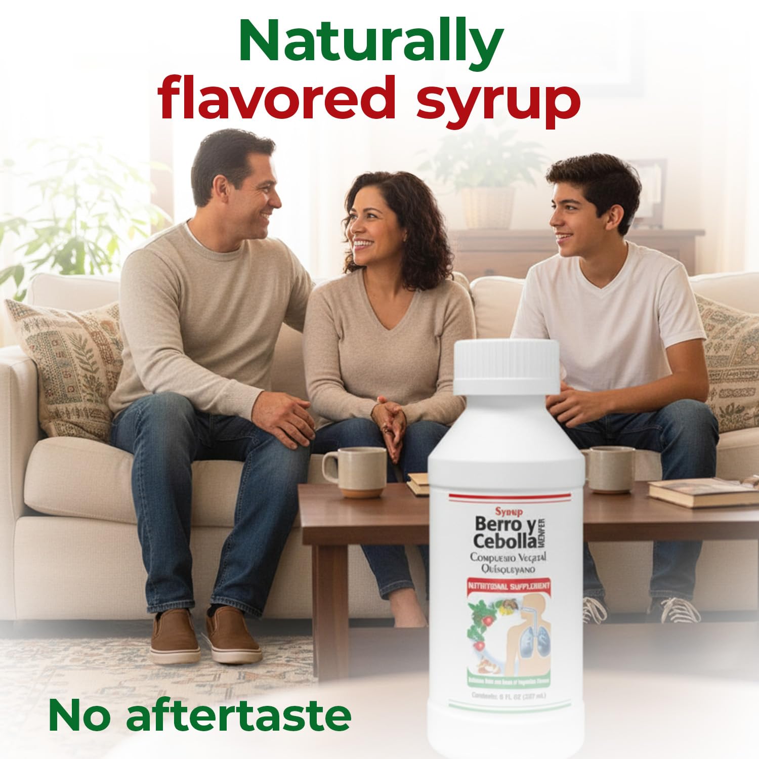Jarabe Berro y Cebolla Immune Support Syrup with Vitamin D, Zinc & Natural Herbal Extracts – Eucalyptus, Honey, Onion, Garlic & More – Teens & Adult Wellness Formula – 8 Fl Oz Each | 2-Pack Berro y Cebolla MENPERAu supplements