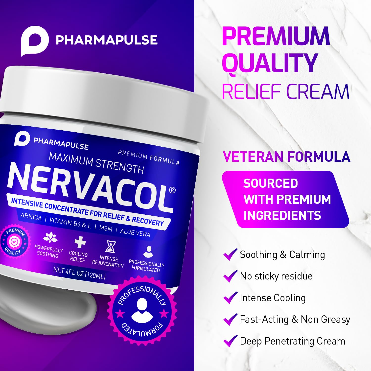 Neuropathy Nerve Therapy & Relief Cream - Maximum Strength Relief Cream for Foot PharmapulseUS supplements