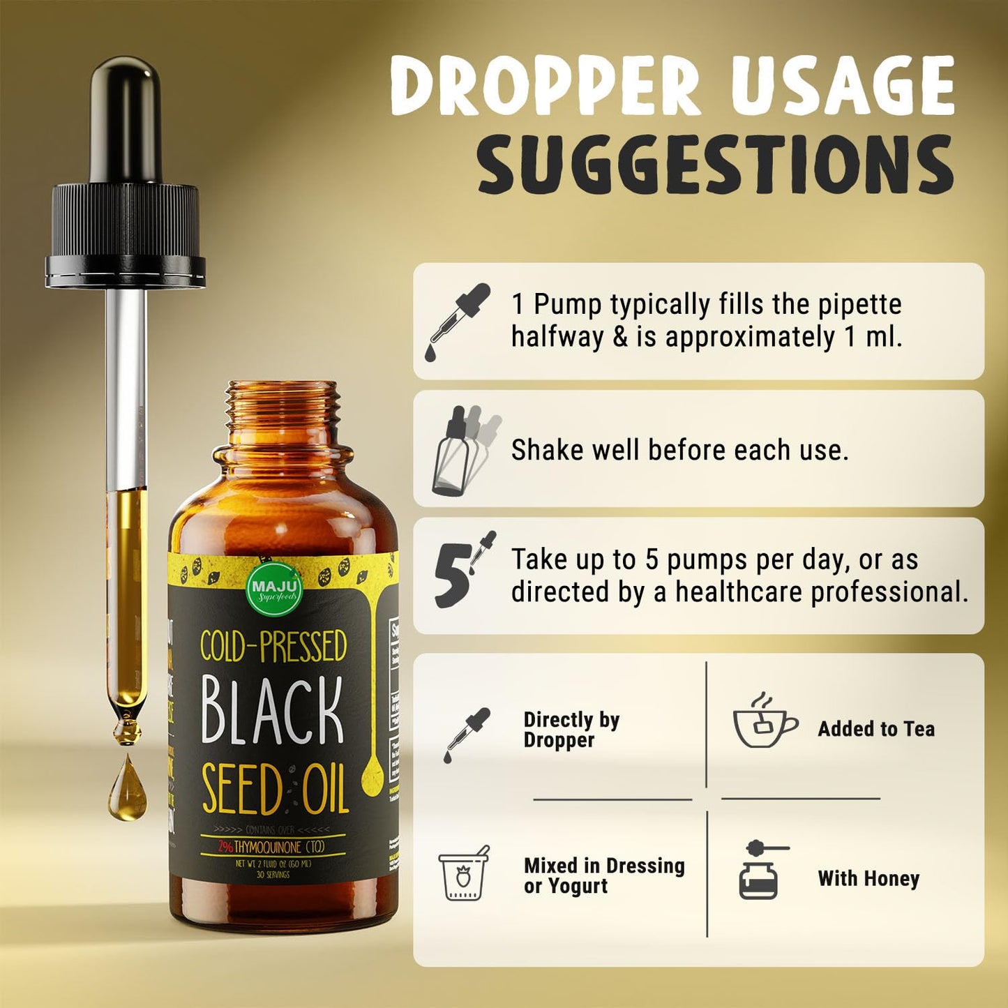 MAJU Black Seed Oil - 3 Times TQ, Cold-Pressed, Travel Size, 100% Turkish Black Cumin Maju SuperfoodsUS supplements