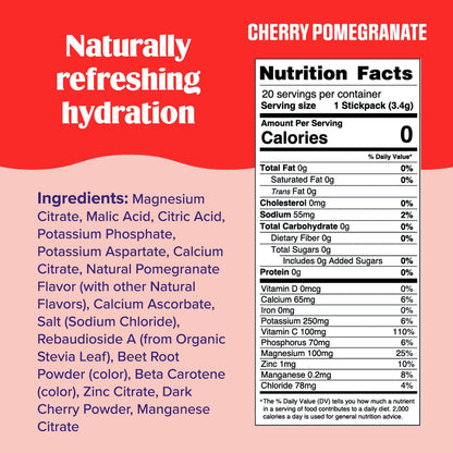 Ultima Replenisher Daily Electrolyte Drink Mix – Cherry Pomegranate, 20 Stickpacks Ultima ReplenisherUS supplements