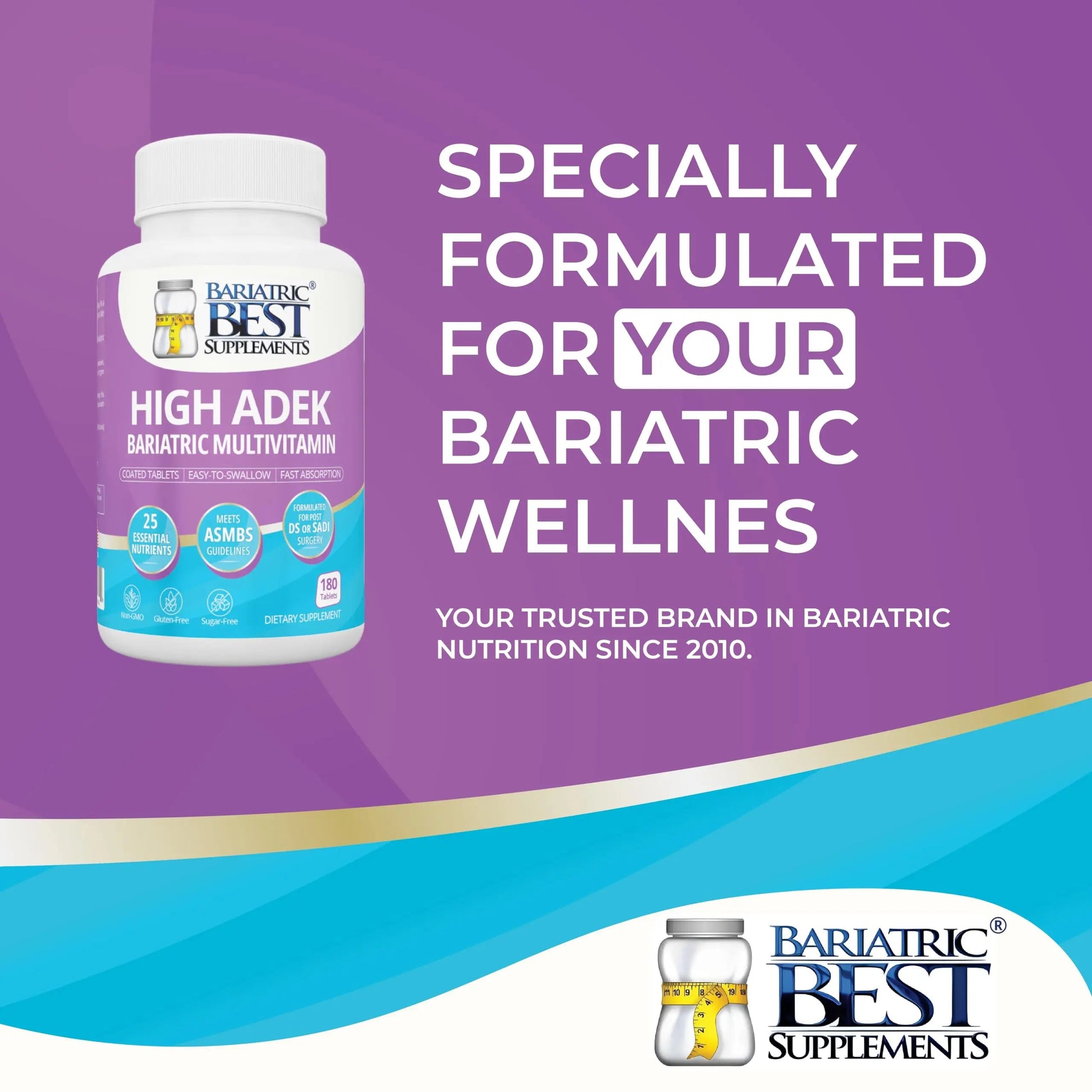 High A D E K Bariatric Multivitamin for Post DS/SADI Surgery, 25 Essential Nutrients for Post-Weight Loss Surgery, 180 Tablets Bariatric Best SupplementsAu supplements