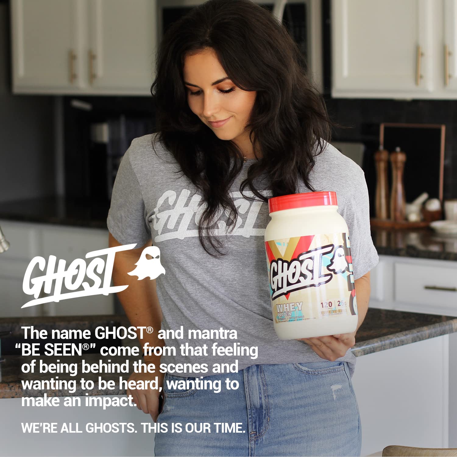 GHOST Whey Protein Powder, Coffee Ice Cream - 2LB Tub, 25G of Protein - Flavored Isolate GHOSTUS supplements