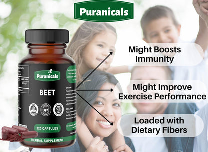 Puranicals Beet Premium 320 Capsules Nitric Oxide Booster | Herbal Supplement | 900 mg PuranicalsUS supplements