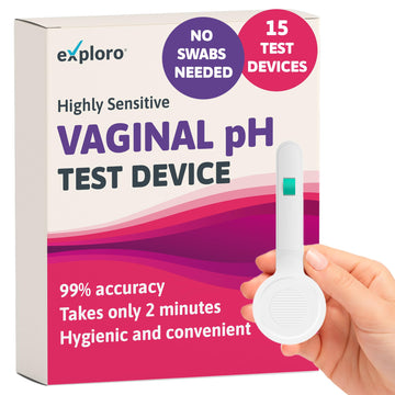 Exploro Vaginal pH Balance Test, PH Balance for Women, Vaginal Health pH Test Device, Vaginal Infection Test Kit Alternative to pH Test Strips & PhD Boric Acid, (Pack of 15) Devices ExploroUS supplements